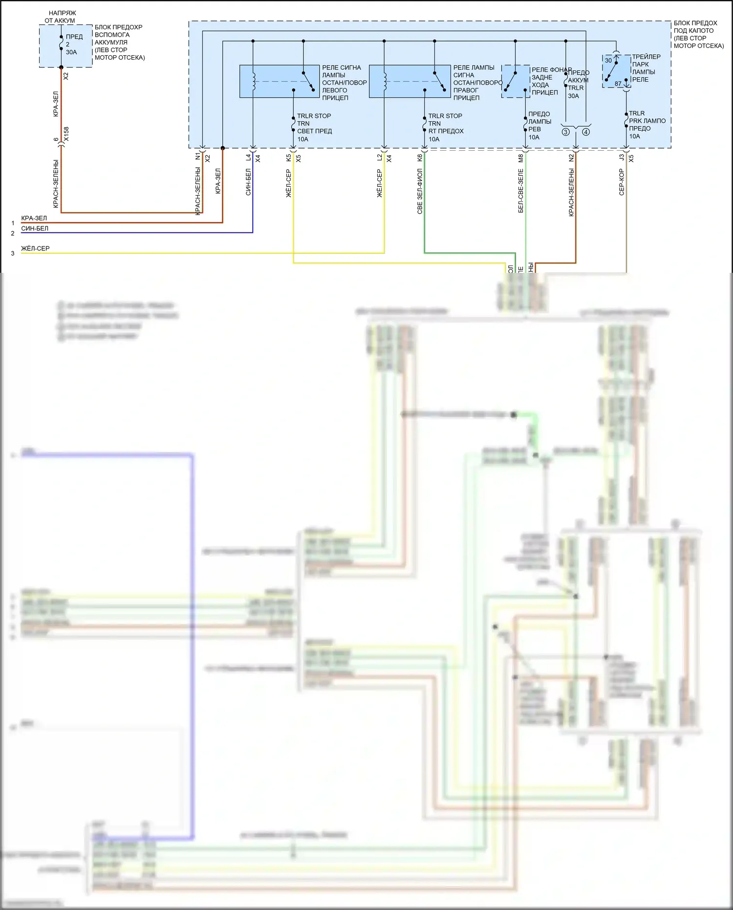 Silverado Chevrolet GMT K2XX рестайлинг (2015-2019): Электросхема буксировки прицепа (2 из 2) 