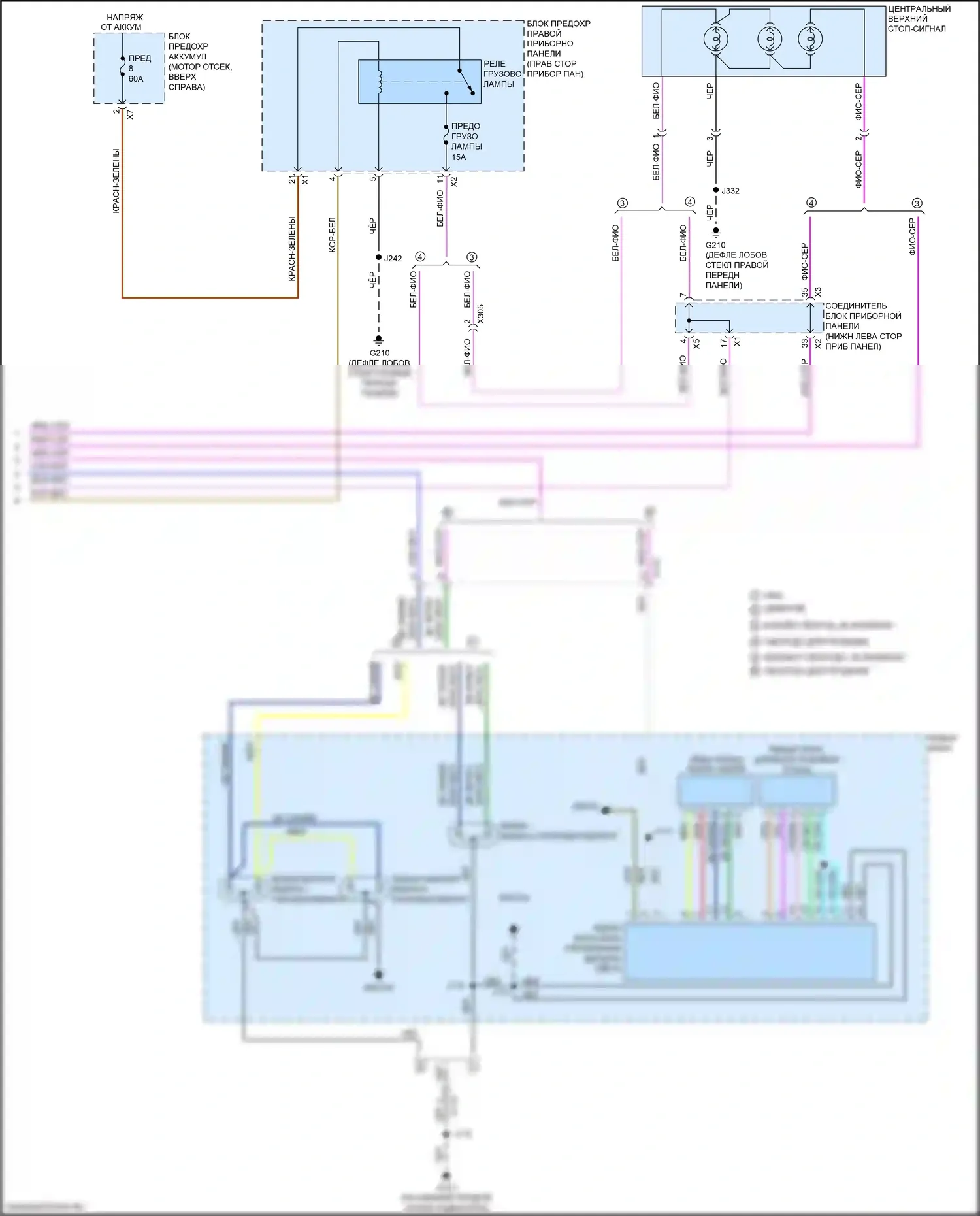 Silverado Chevrolet GMT K2XX рестайлинг (2015-2019): Электросхема внешних светильников (7 из 7) 