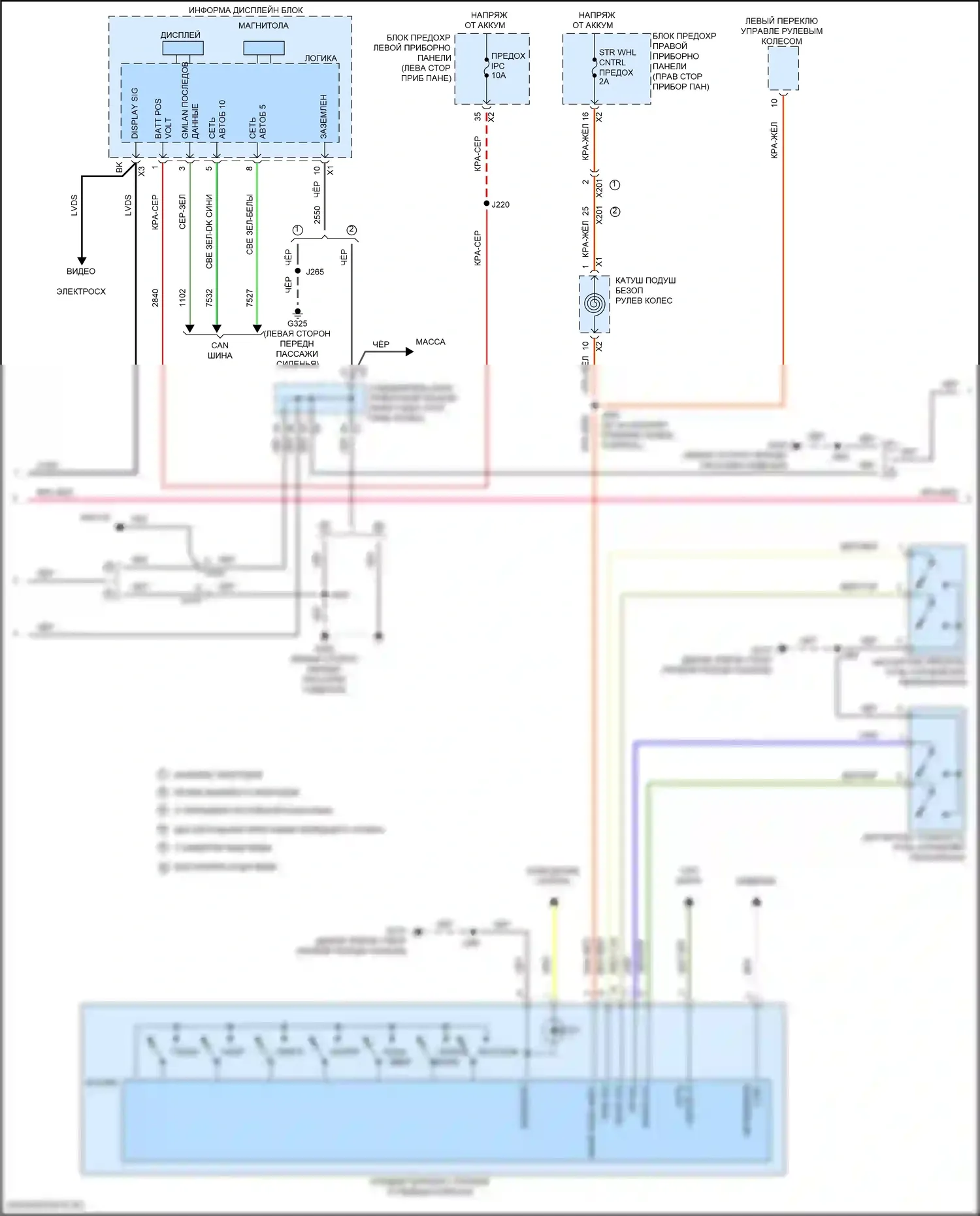 Silverado Chevrolet GMT K2XX рестайлинг (2015-2019): Магнитола электросхема, базовая (2 из 3) 