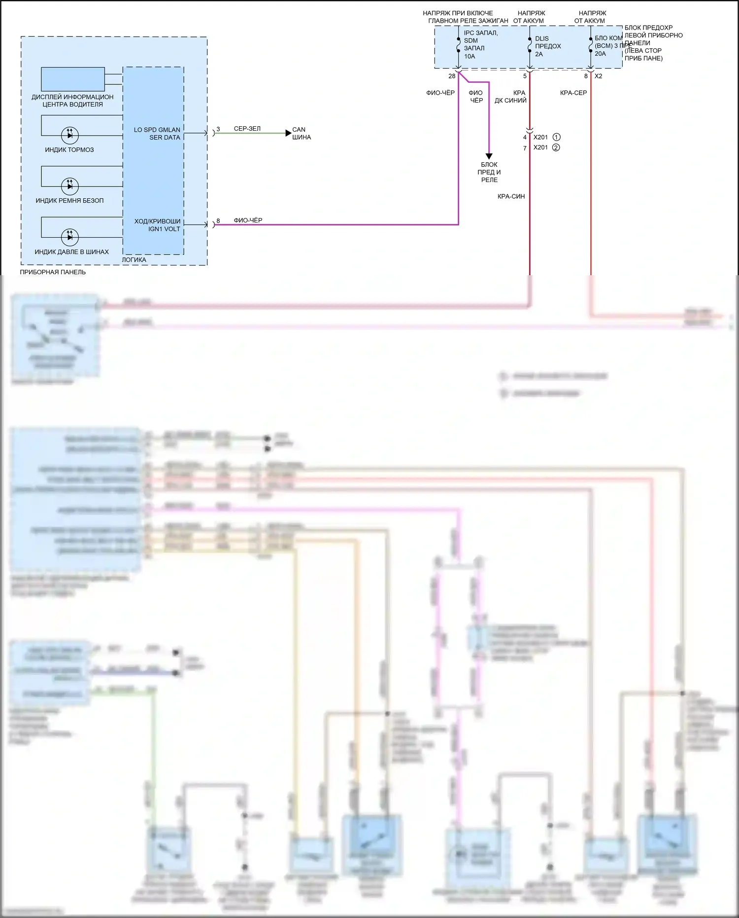 Silverado Chevrolet GMT K2XX рестайлинг (2015-2019): Электросхема помощников водителя (1 из 2) 
