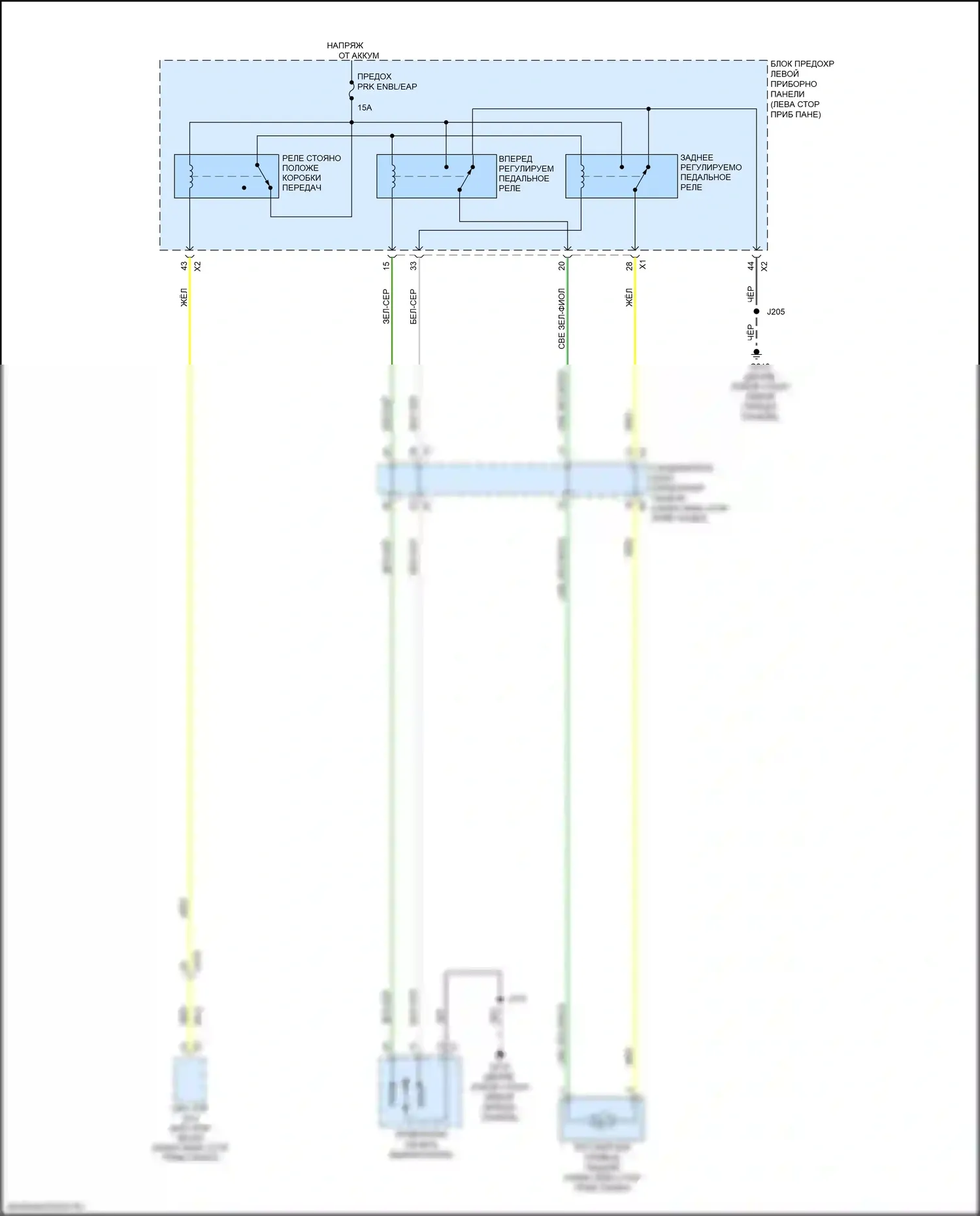 Silverado Chevrolet GMT K2XX рестайлинг (2015-2019): Электросхема регулируемой педали 