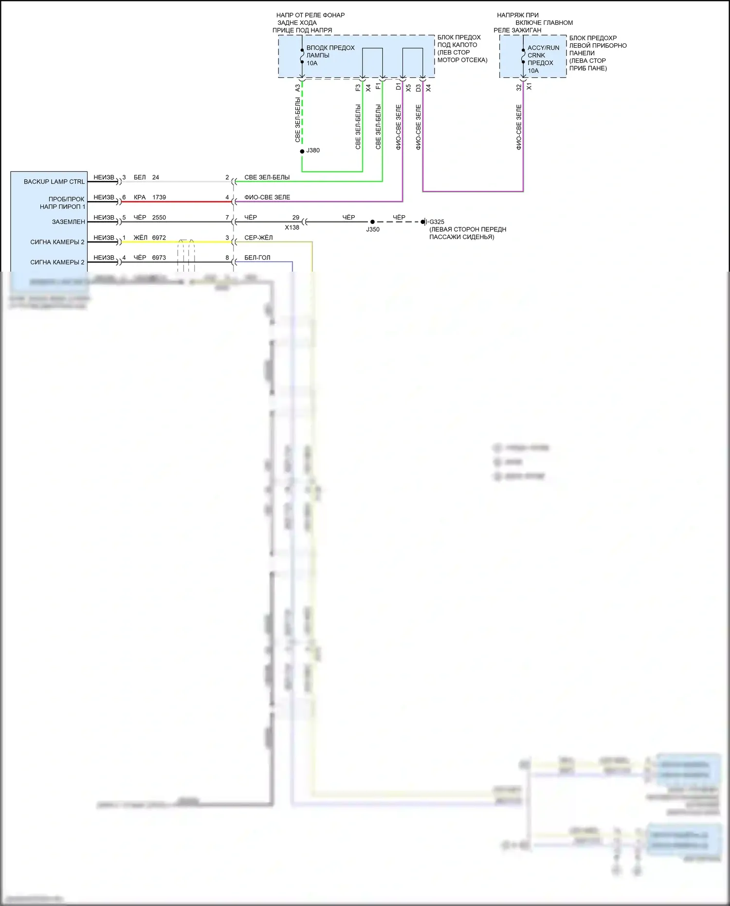 Silverado Chevrolet GMT K2XX рестайлинг (2015-2019): Электросхема камеры заднего вида 