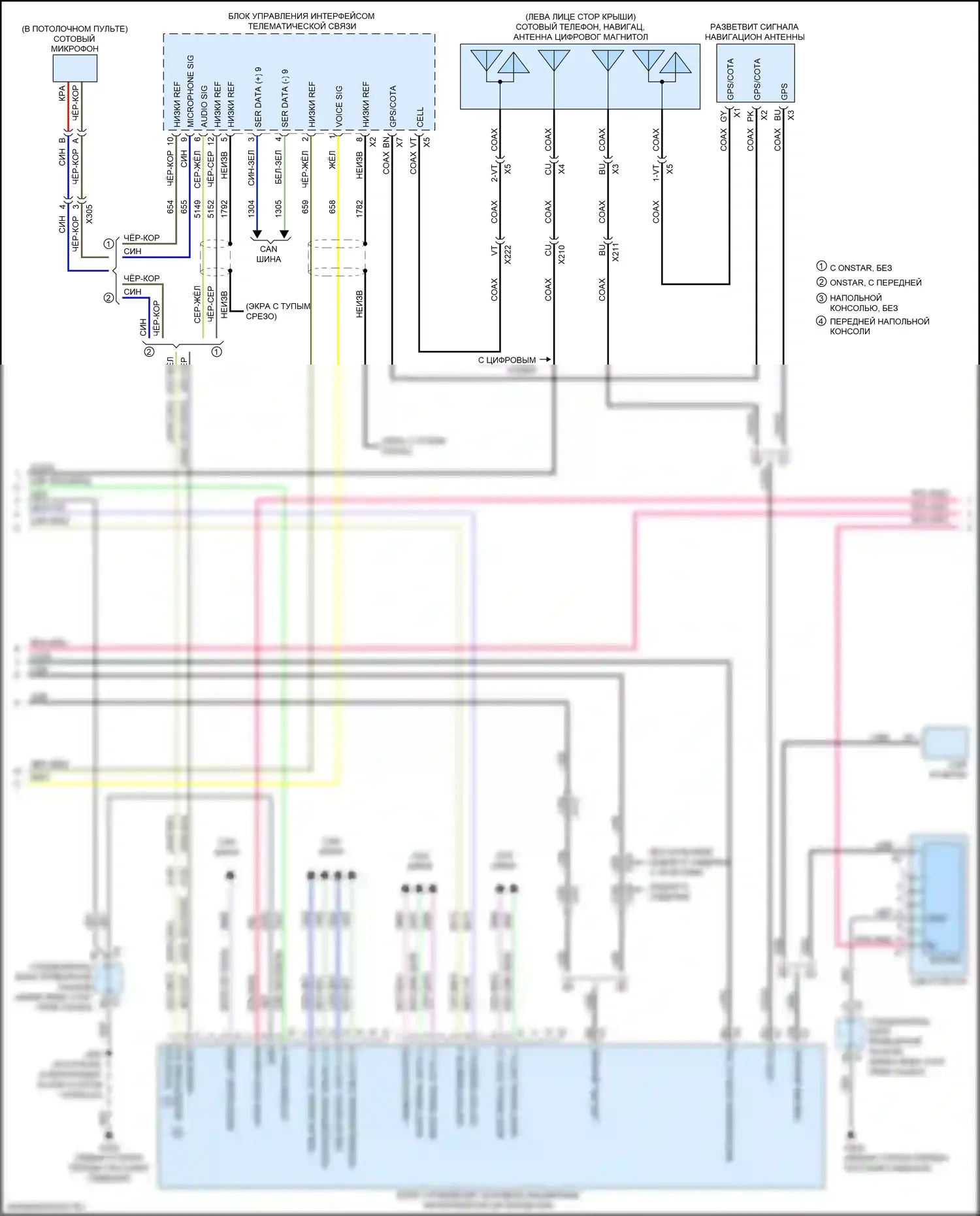 Silverado Chevrolet GMT K2XX рестайлинг (2015-2019): Электросхема навигации, без усилителя (3 из 4) 