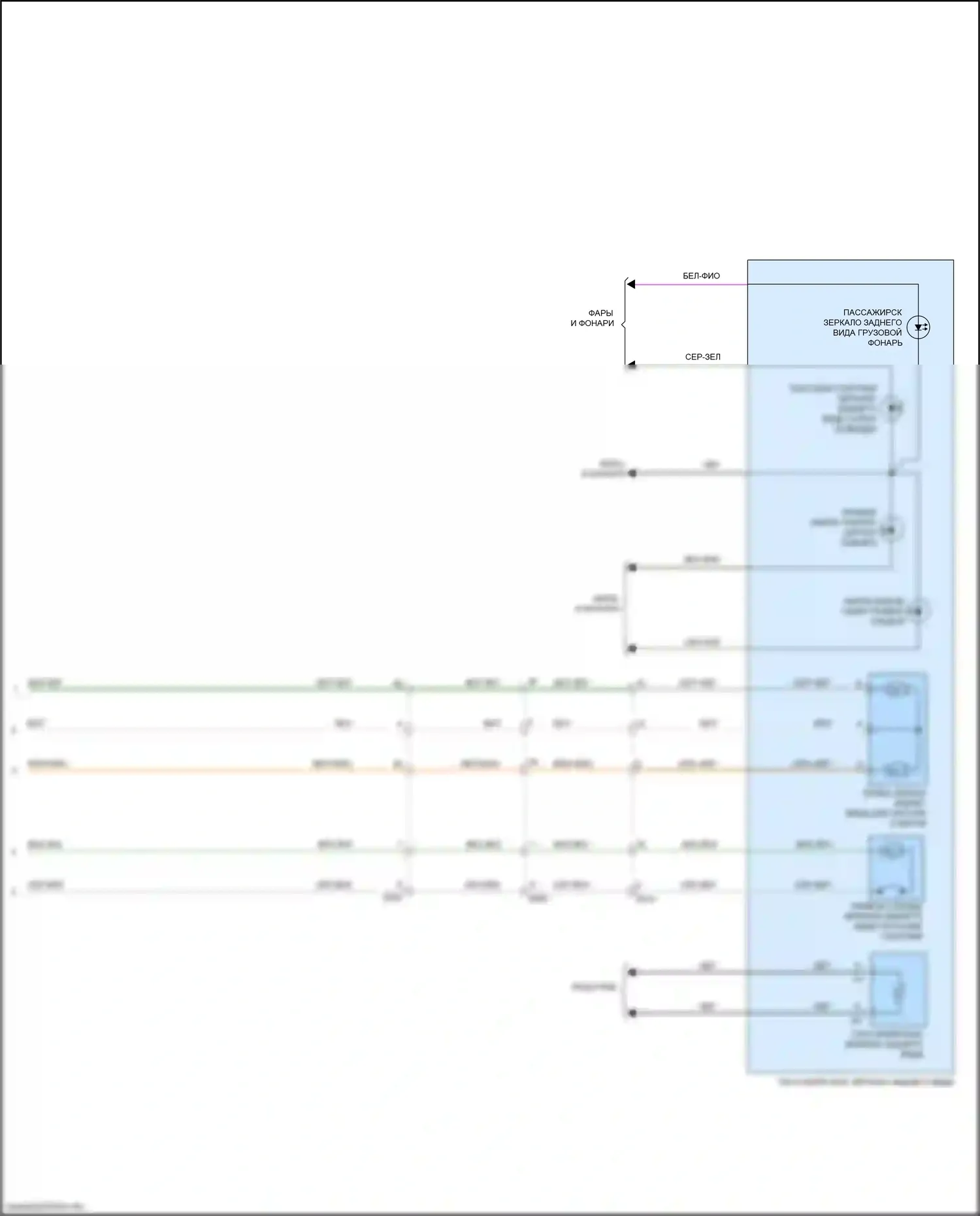 Silverado Chevrolet GMT K2XX рестайлинг (2015-2019): Управление зеркалами заднего вида электросхема (2 из 2) 