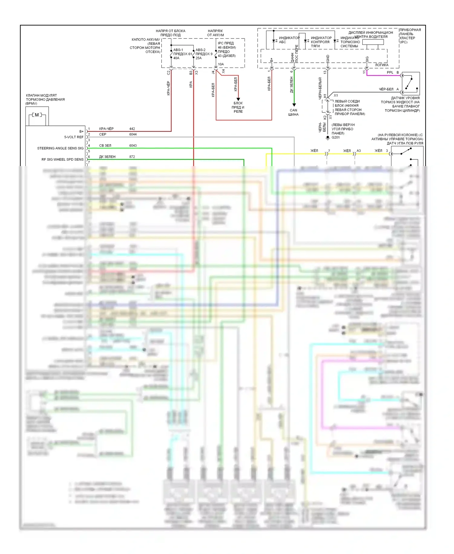 Silverado Chevrolet GMT K2XX (2013-2015): Антиблокировочная электросхема тормозов, менее 8600 гвт 