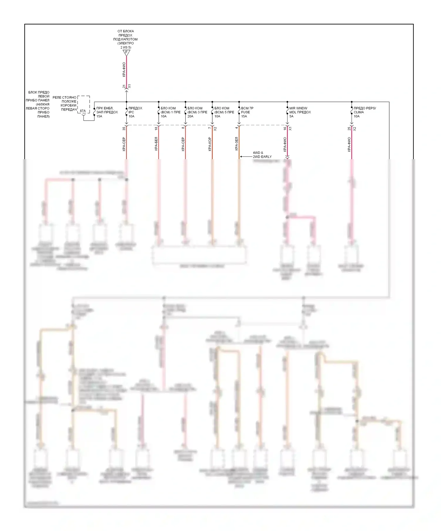Silverado Chevrolet GMT K2XX (2013-2015): Электросхема блока предохранителей реле (3 из 5) 