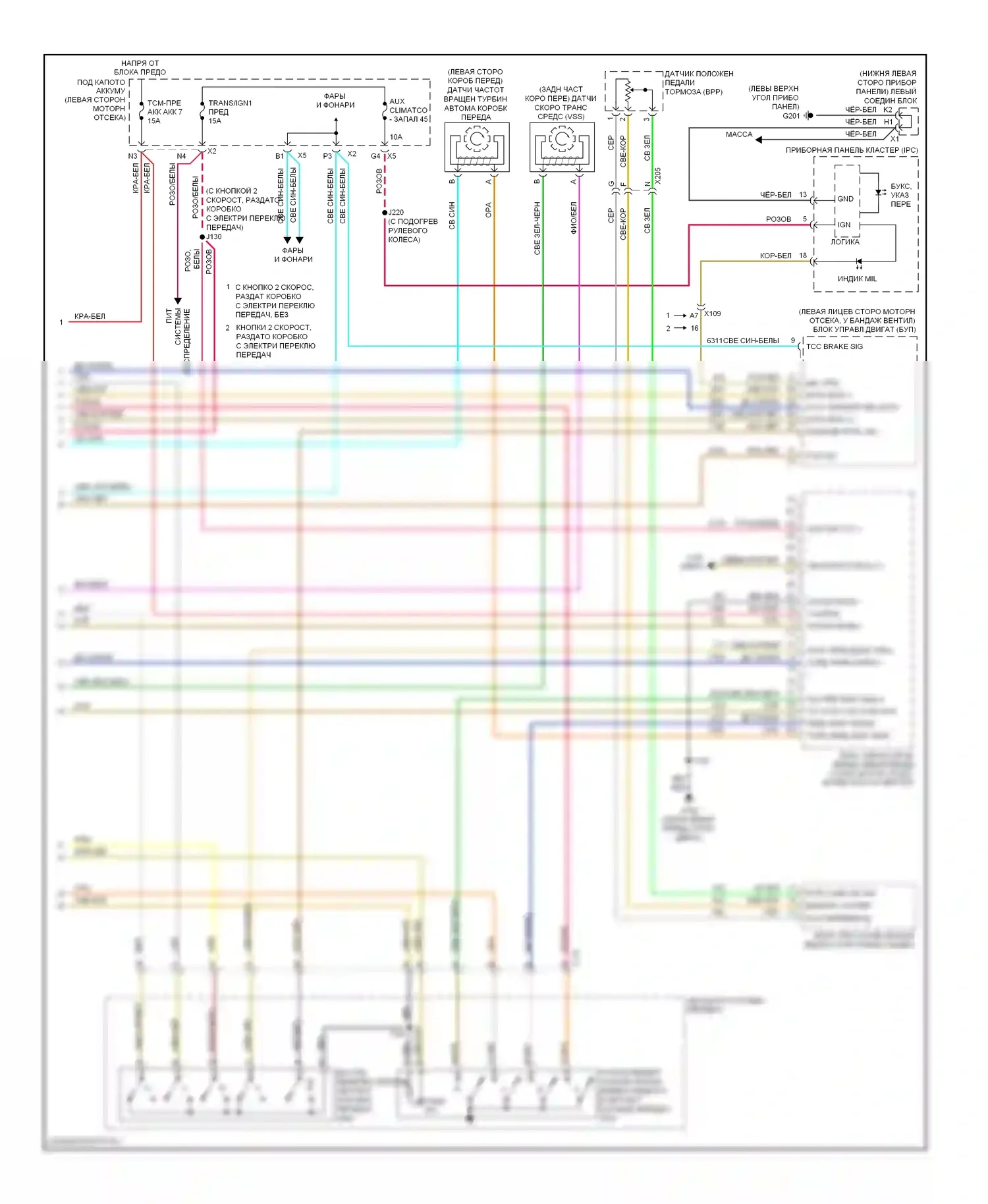 Silverado Chevrolet GMT K2XX (2013-2015): 6,6л vin 8, электросхема автоматической коробки передач (2 из 2) 