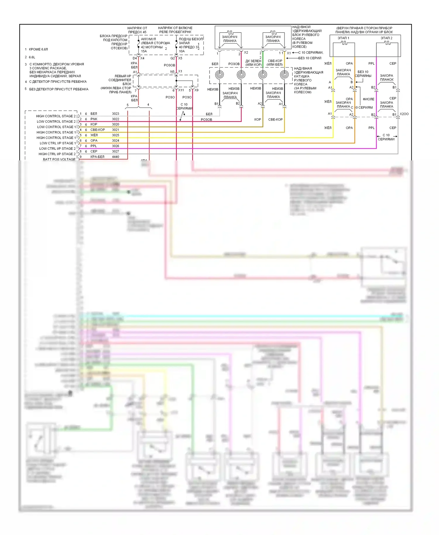 Silverado Chevrolet GMT K2XX (2013-2015): Электросхема подушек безопасности (1 из 2) 