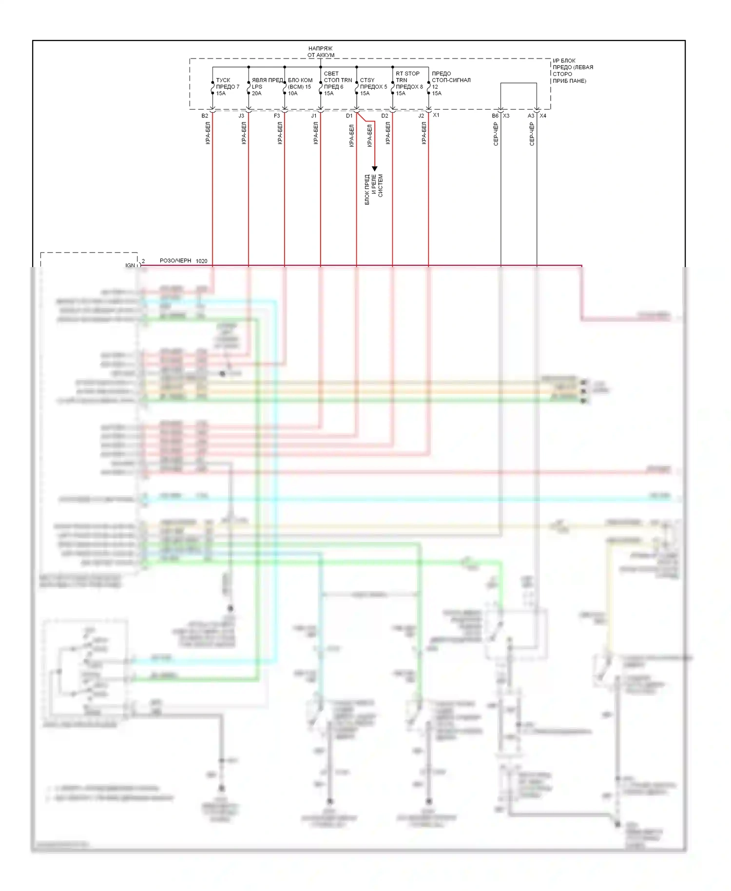 Silverado Chevrolet GMT K2XX (2013-2015): Электросхема помощников водителя с ковшовыми сиденьями и управлениями зеркалами заднего вида (1 из 2) 