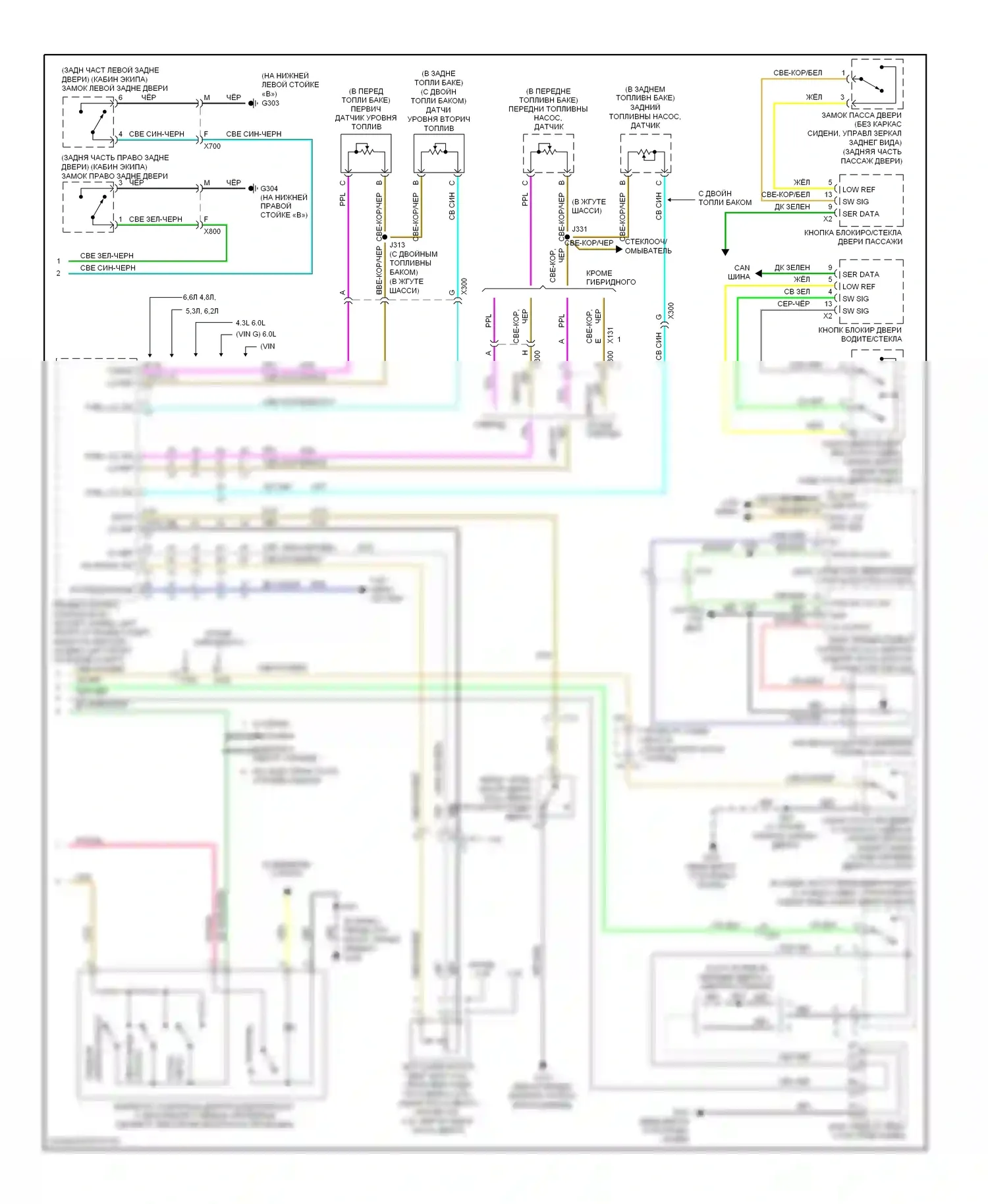Silverado Chevrolet GMT K2XX (2013-2015): Электросхема приборной панели (2 из 2) 