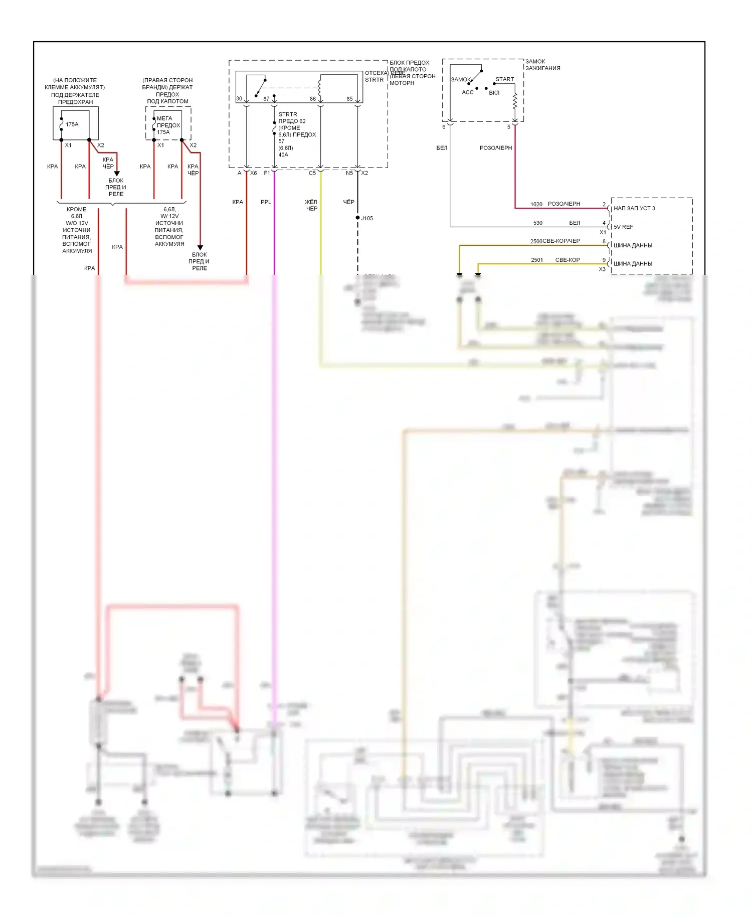 Silverado Chevrolet GMT K2XX (2013-2015): 6,6л vin 8, электросхема стартера 
