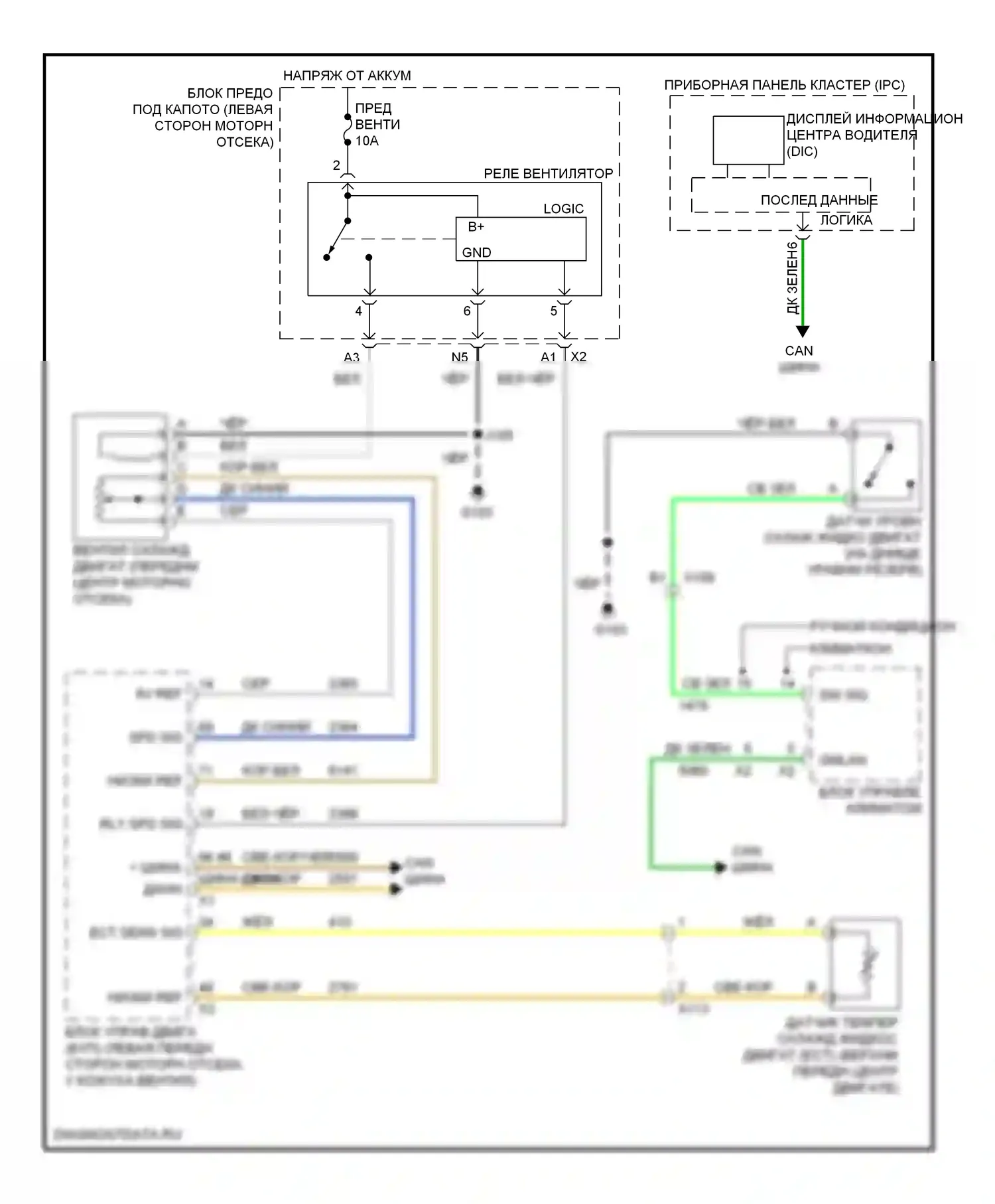 Silverado Chevrolet GMT K2XX (2013-2015): Электросхема вентилятора охлаждения 