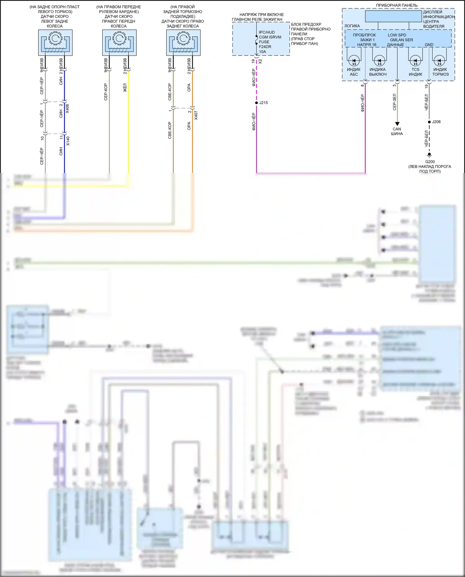 Silverado Chevrolet T1XX (2019-2022): Антиблокировочная система abs электросхема (2 из 2) 