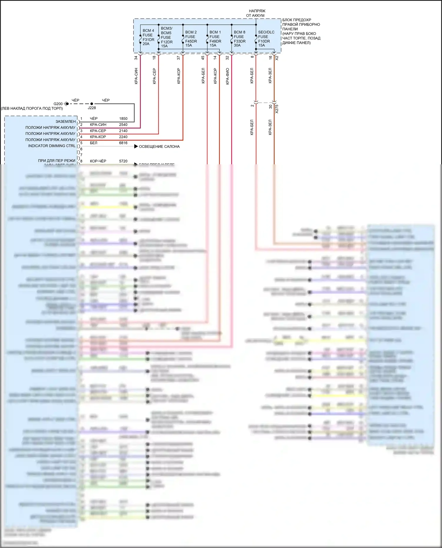 Silverado Chevrolet T1XX (2019-2022): Электросхема блоков управления кузовом (1 из 3) 