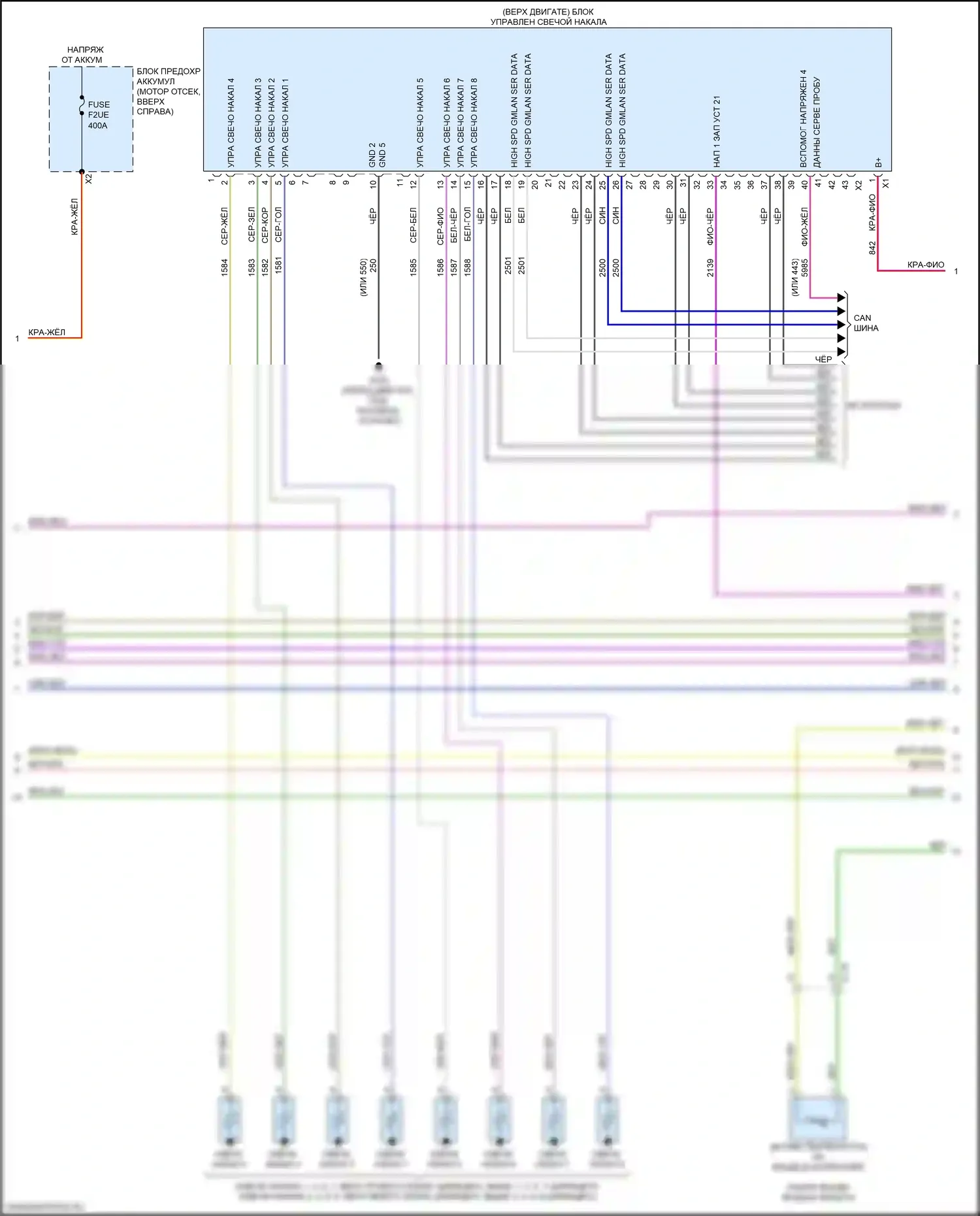 Silverado Chevrolet T1XX (2019-2022): Электросхема двигателя 6.6l vin y (3 из 10) 