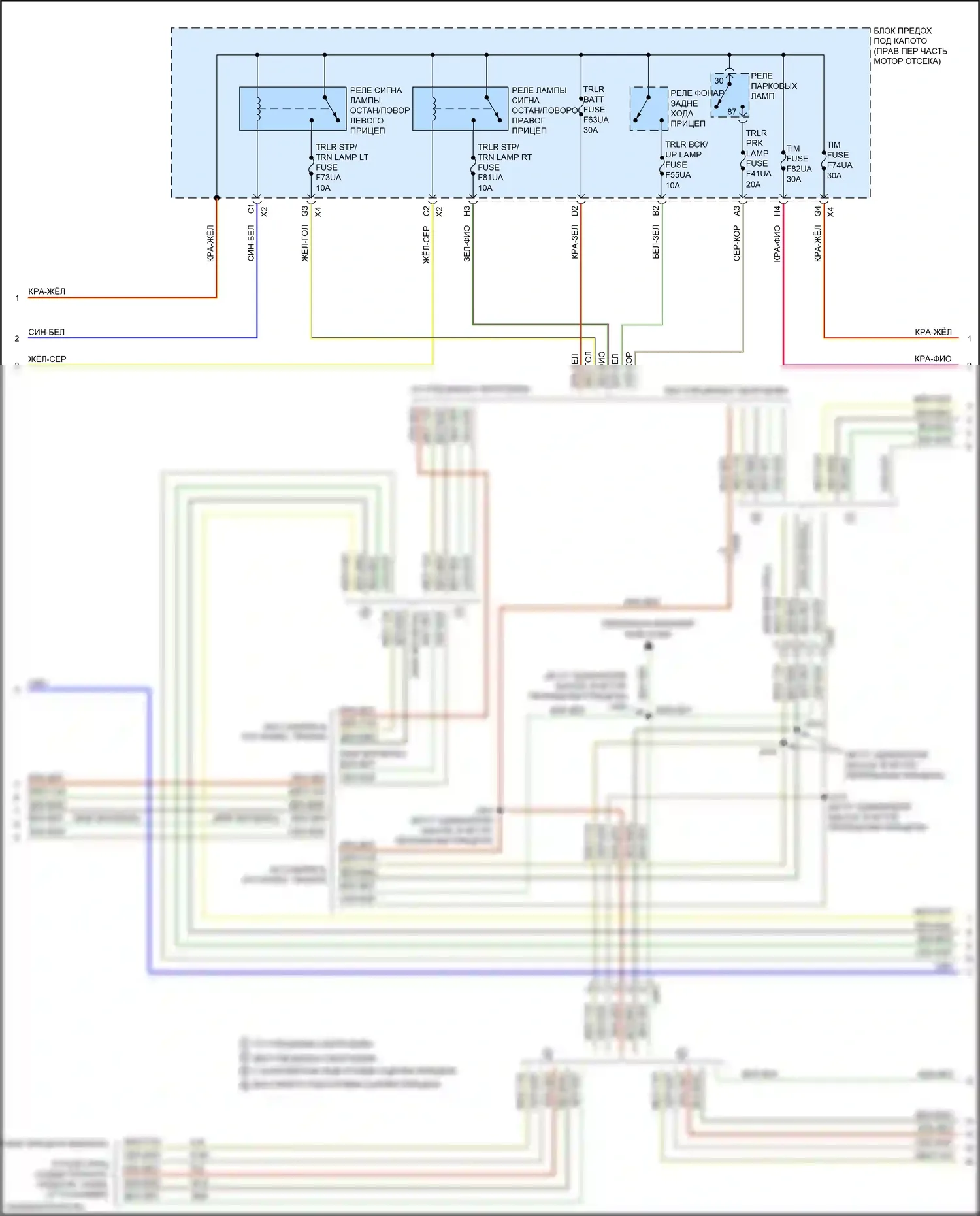 Silverado Chevrolet T1XX (2019-2022): Электросхема буксировки прицепа (2 из 3) 