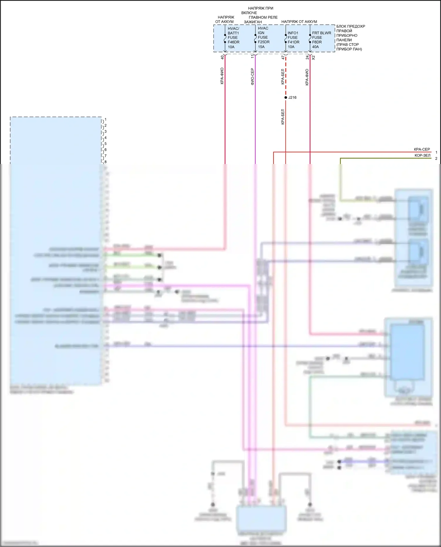 Silverado Chevrolet T1XX (2019-2022): Электросхема ручного кондиционера (1 из 3) 