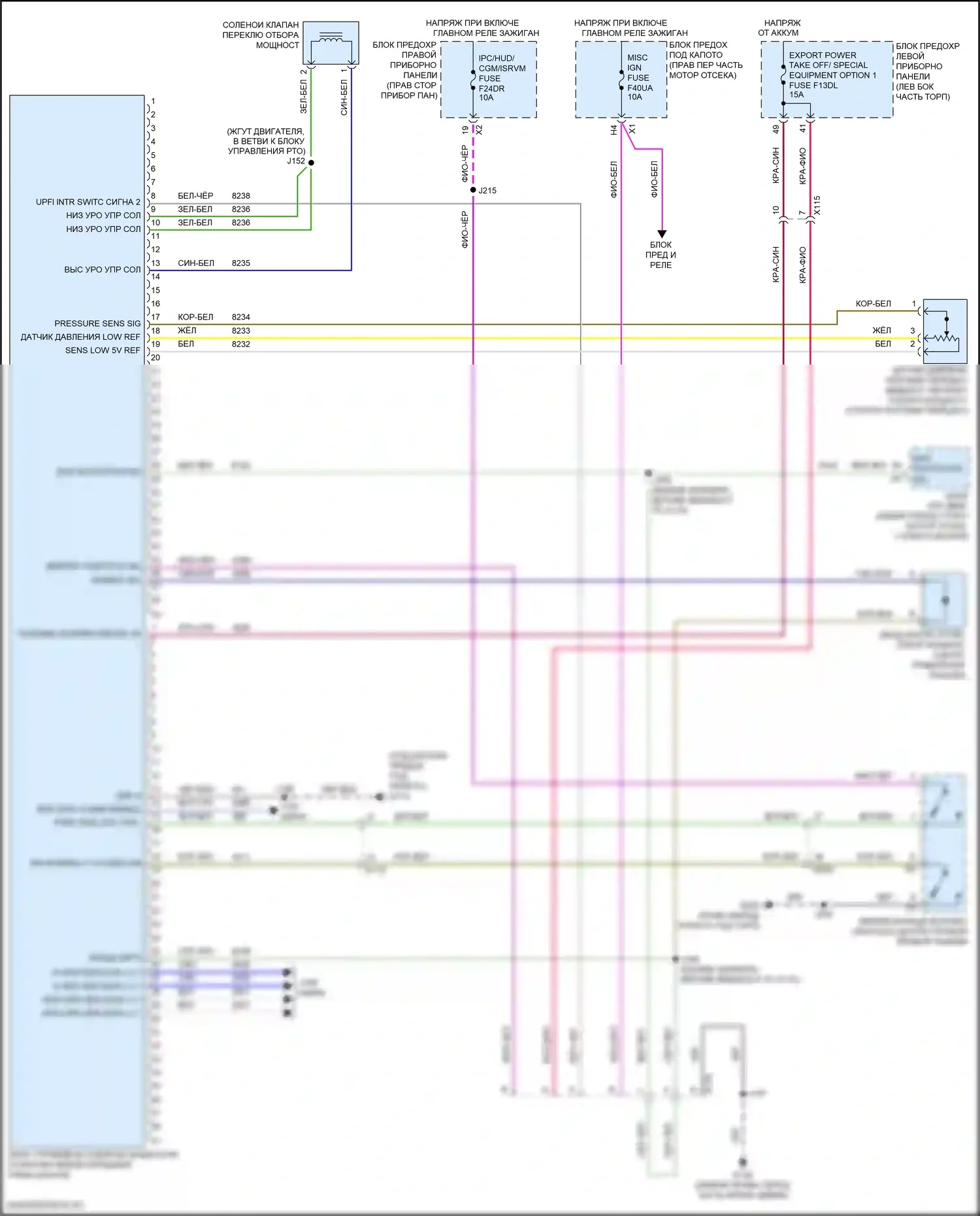 Silverado Chevrolet T1XX (2019-2022): Электросхема pto 