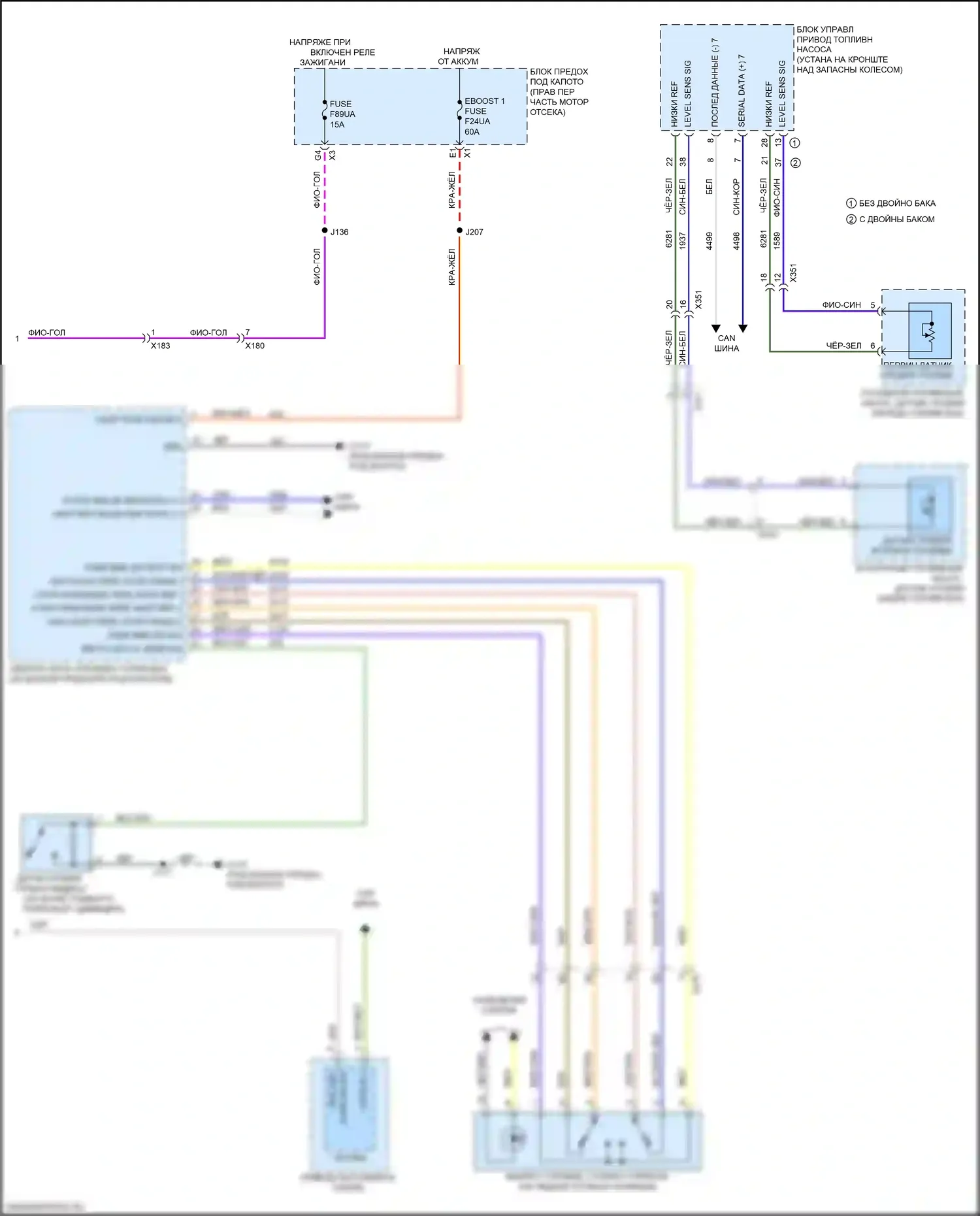 Silverado Chevrolet T1XX (2019-2022): Электросхема приборной панели (3 из 3) 