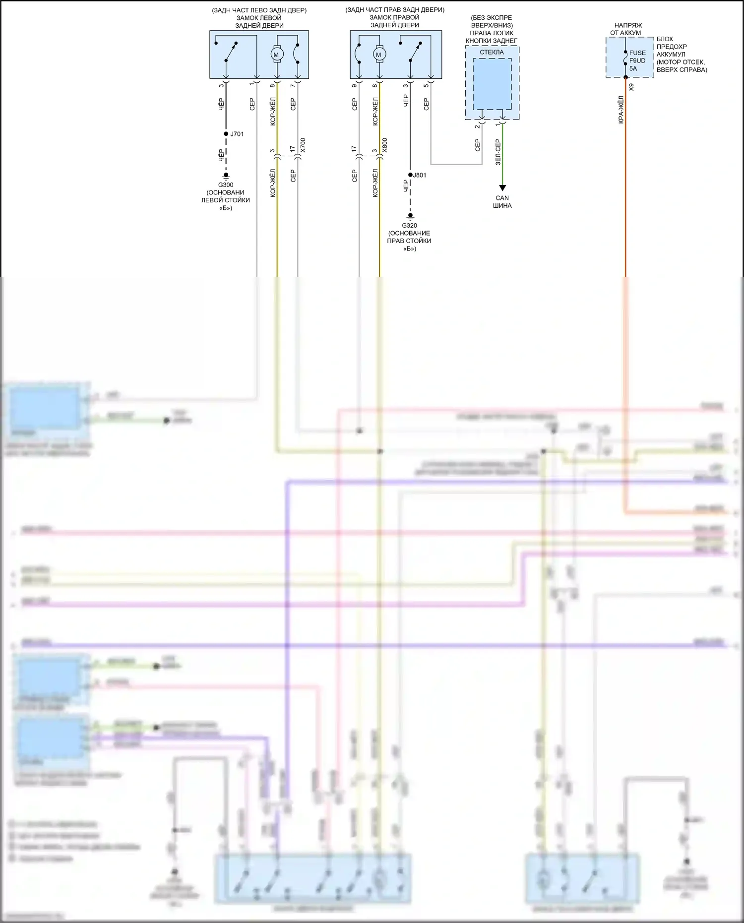 Silverado Chevrolet T1XX (2019-2022): Электросхема центрального замка (3 из 4) 