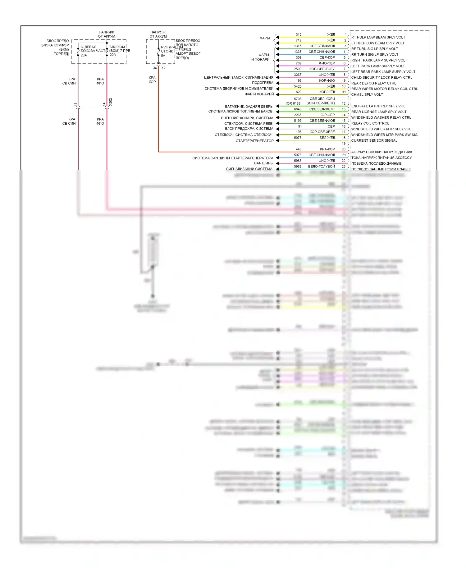 Sonic Chevrolet I (2011-2016): Электросхема блоков управления кузовом (2 из 3) 