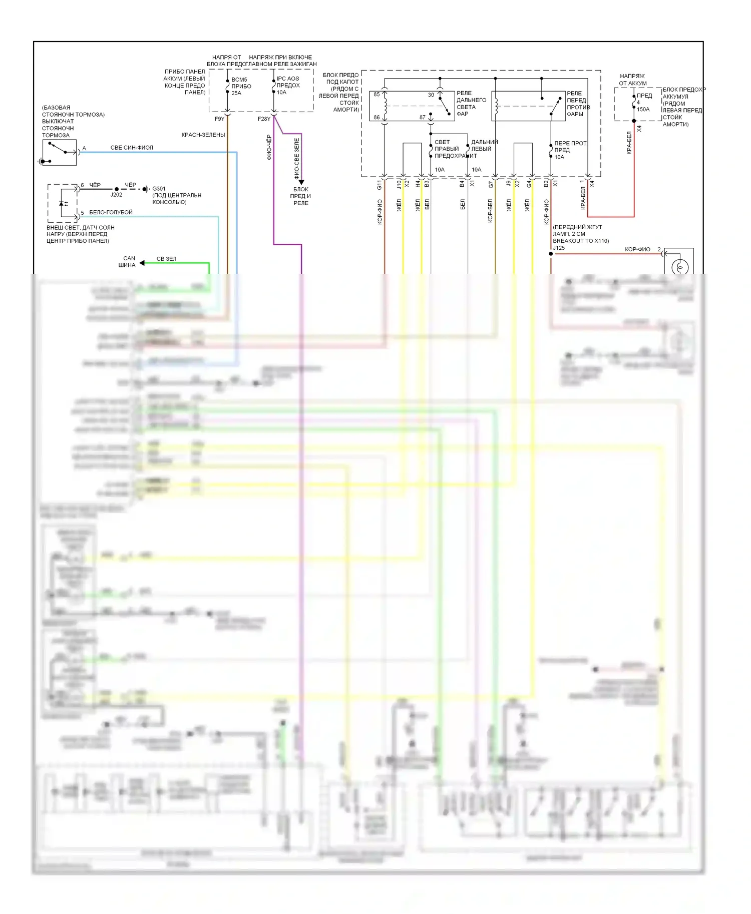 Sonic Chevrolet I (2011-2016): Электросхема фар 