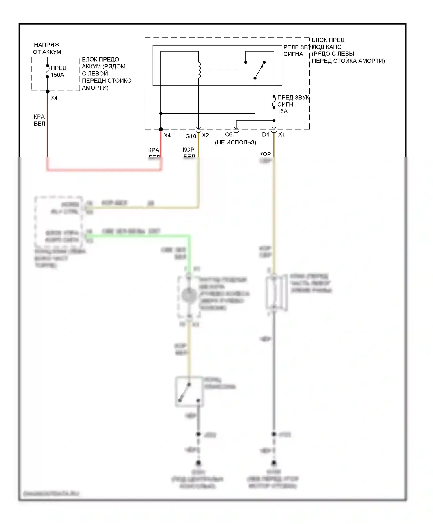 Sonic Chevrolet I (2011-2016): Электросхема клаксона 