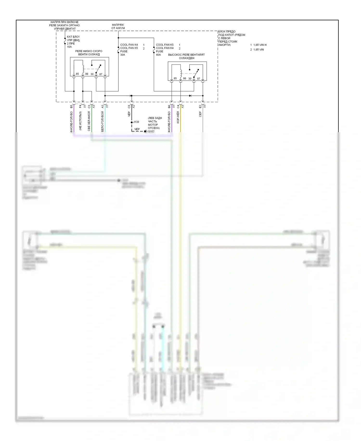 Sonic Chevrolet I (2011-2016): 1,8л vin g, электросхема вентилятора охлаждения 
