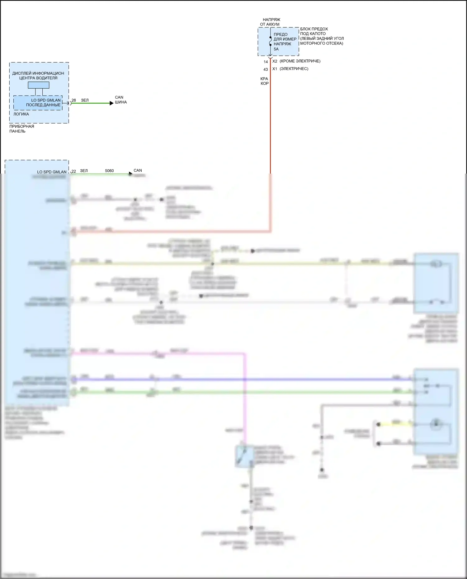 Spark Chevrolet M300 рестайлинг (2016-2024): Электросхема отпирания дверей багажника 
