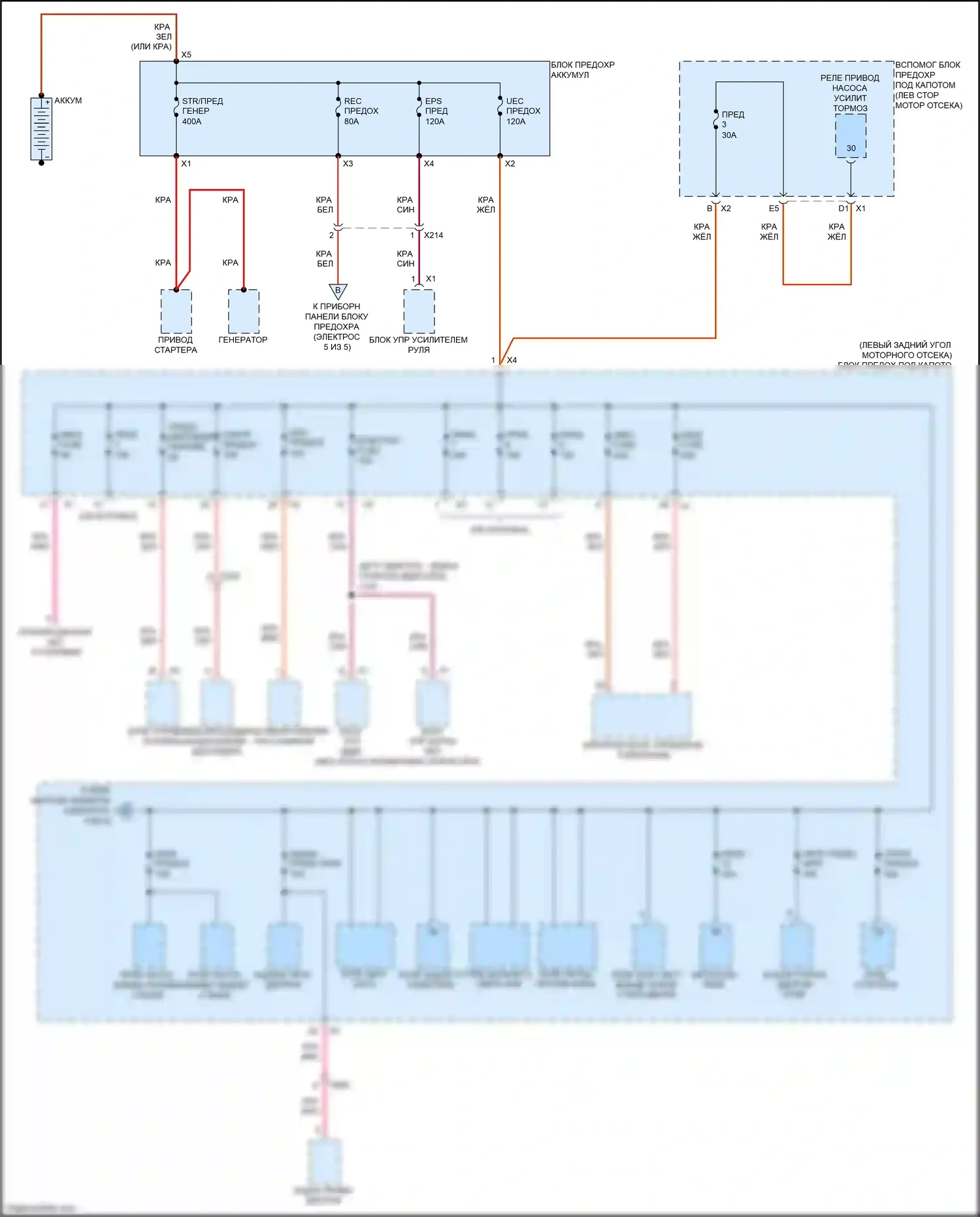 Spark Chevrolet M300 рестайлинг (2016-2024): Электросхема блока предохранителей реле (1 из 5) 