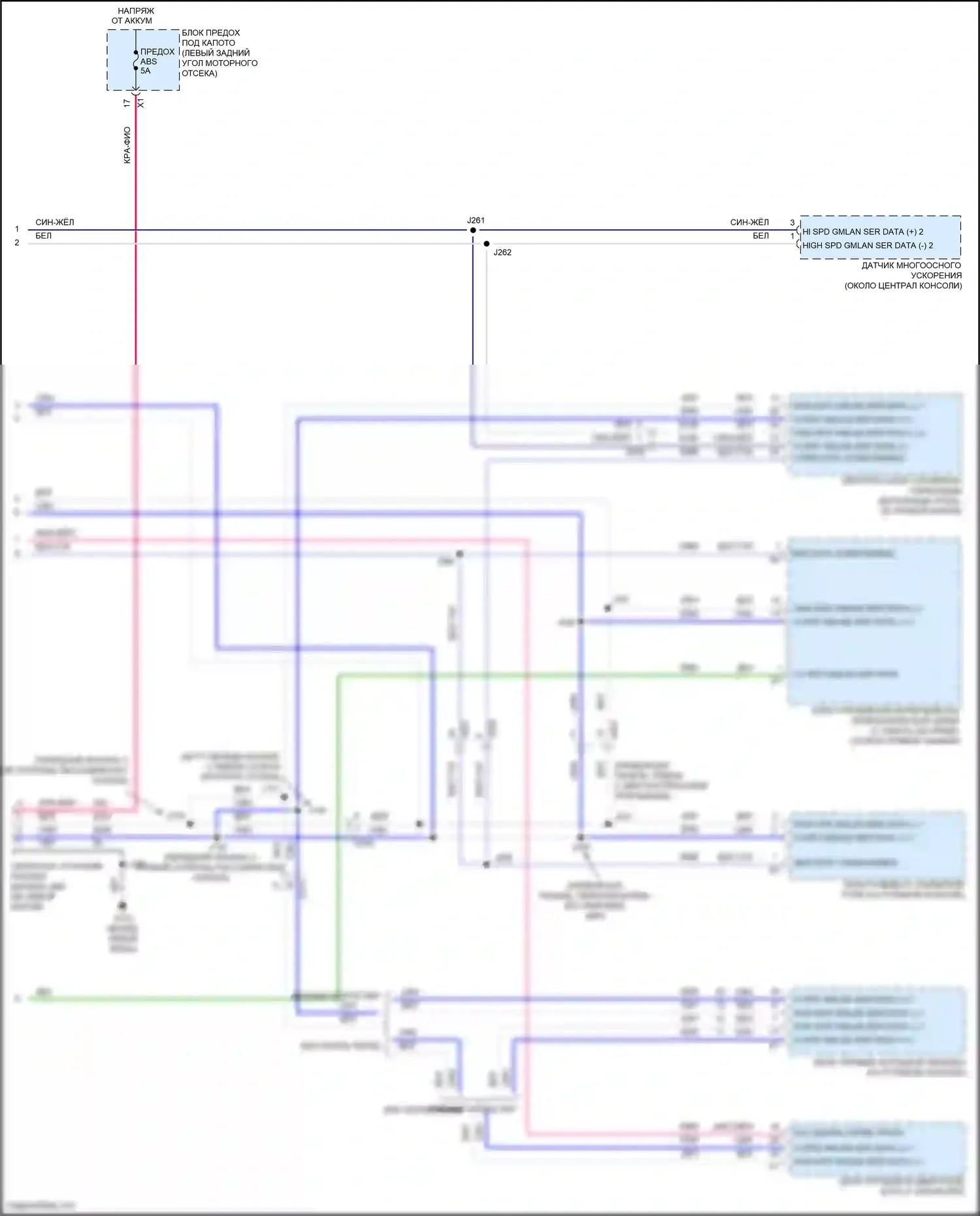 Spark Chevrolet M300 рестайлинг (2016-2024): Can шина электросхема (2 из 2) 