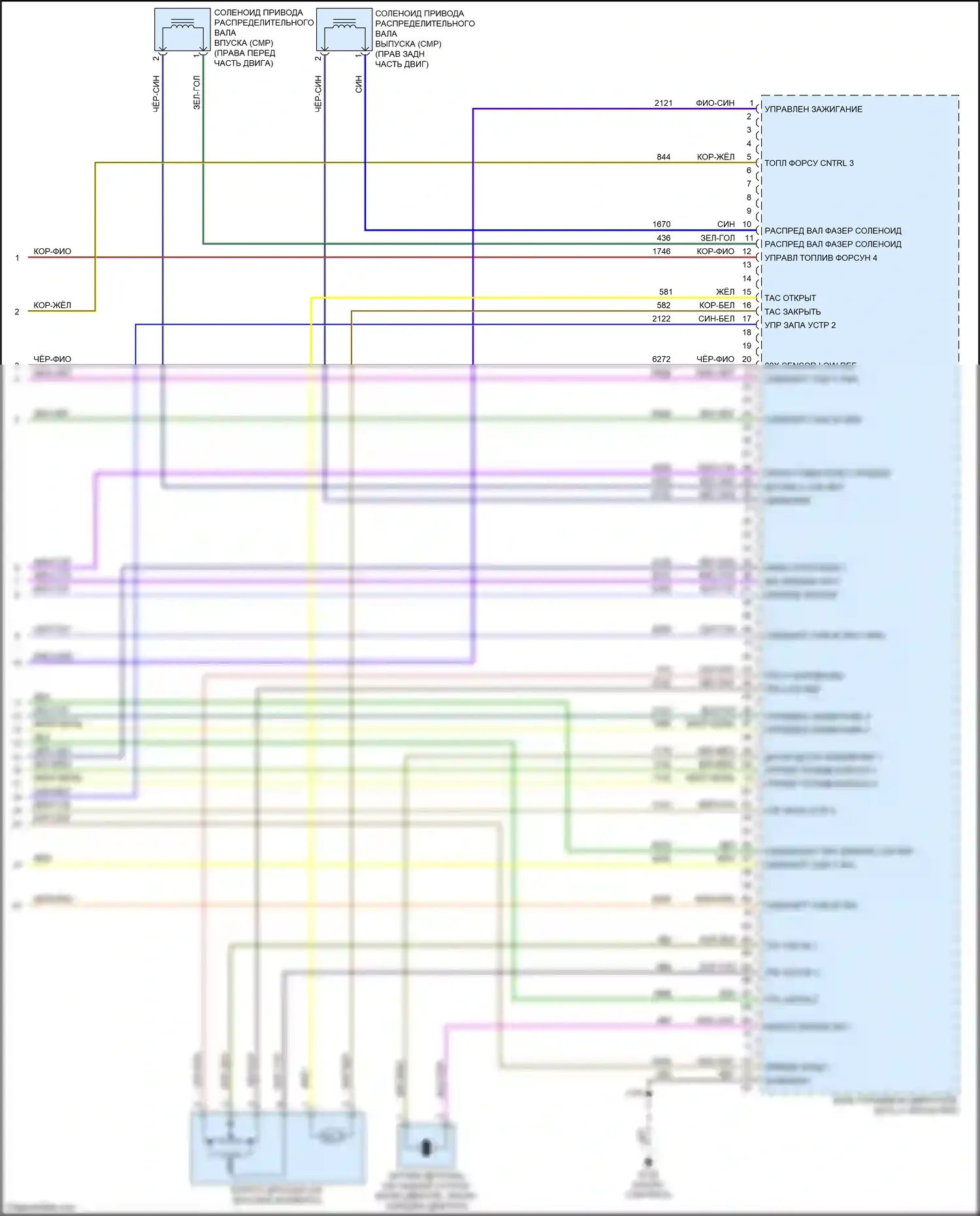 Spark Chevrolet M300 рестайлинг (2016-2024): Электросхема двигателя 1.2l vin 9, cvt (5 из 5) 