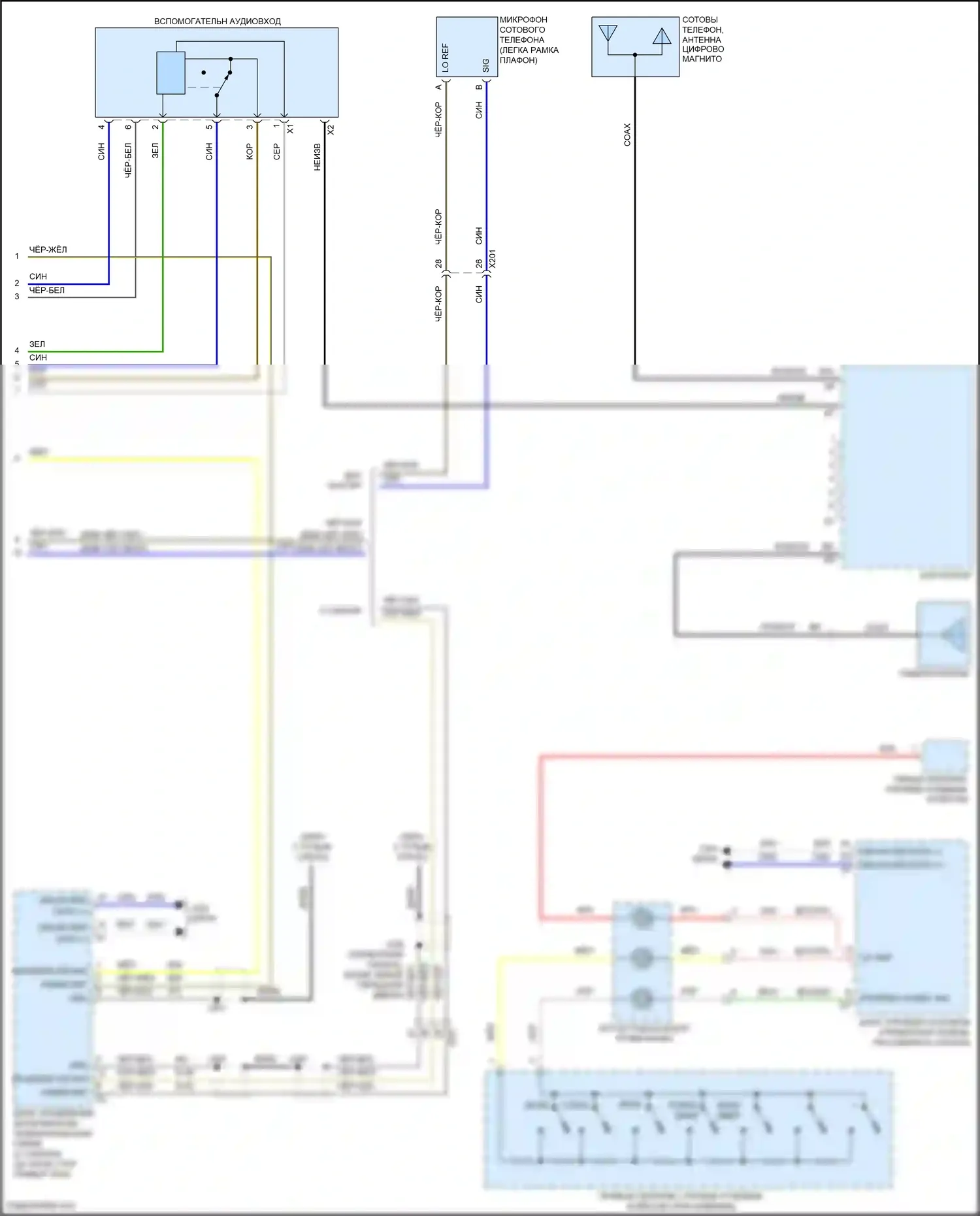 Spark Chevrolet M300 рестайлинг (2016-2024): Электросхема магнитолы (2 из 2) 