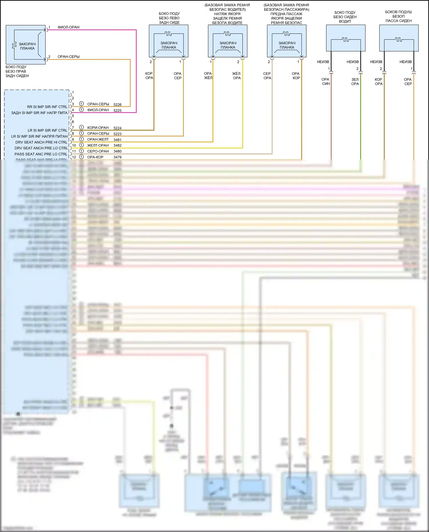 Spark Chevrolet M300 рестайлинг (2016-2024): Электросхема подушек безопасности (1 из 3) 