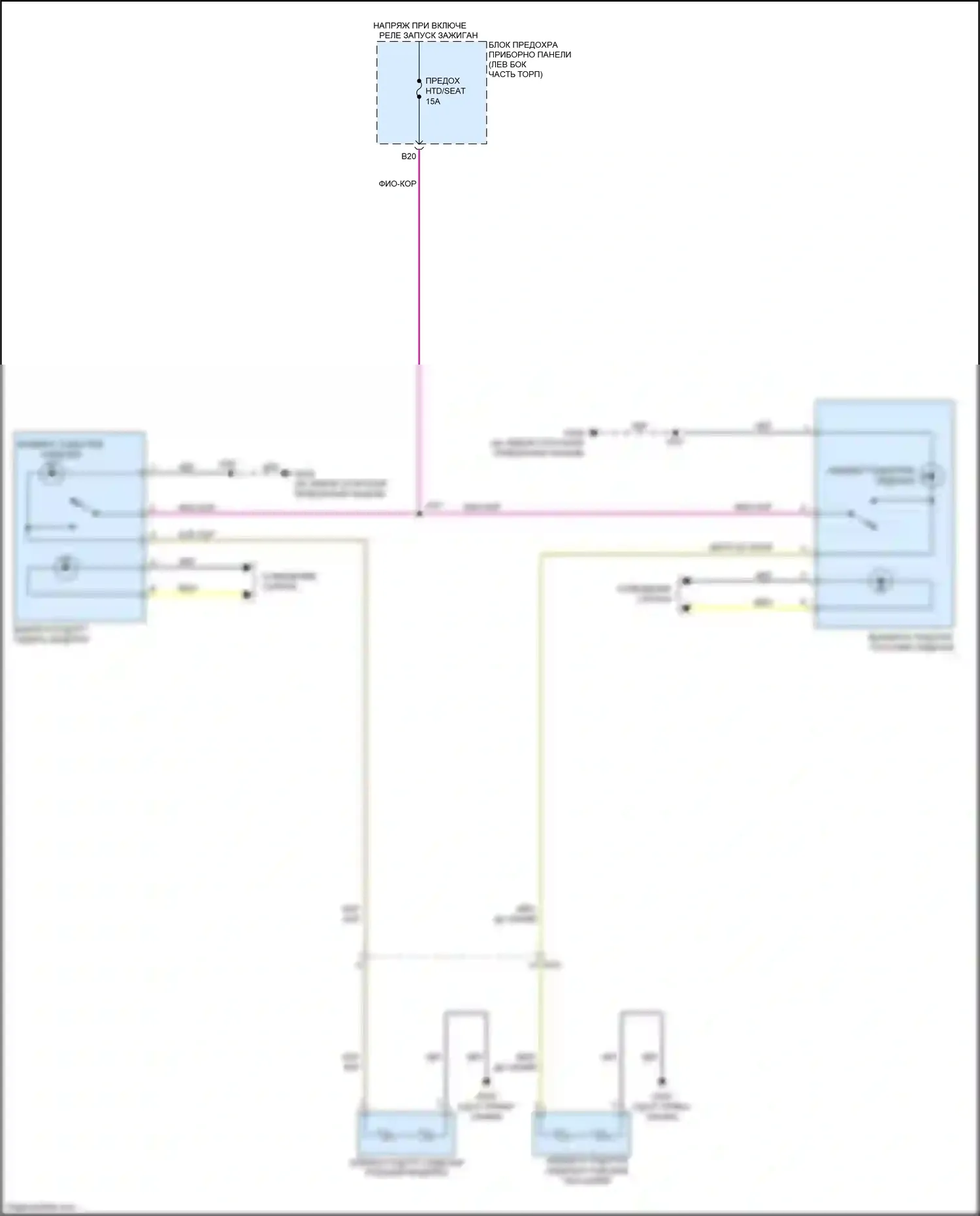 Spark Chevrolet M300 рестайлинг (2016-2024): Электросхема сидений 