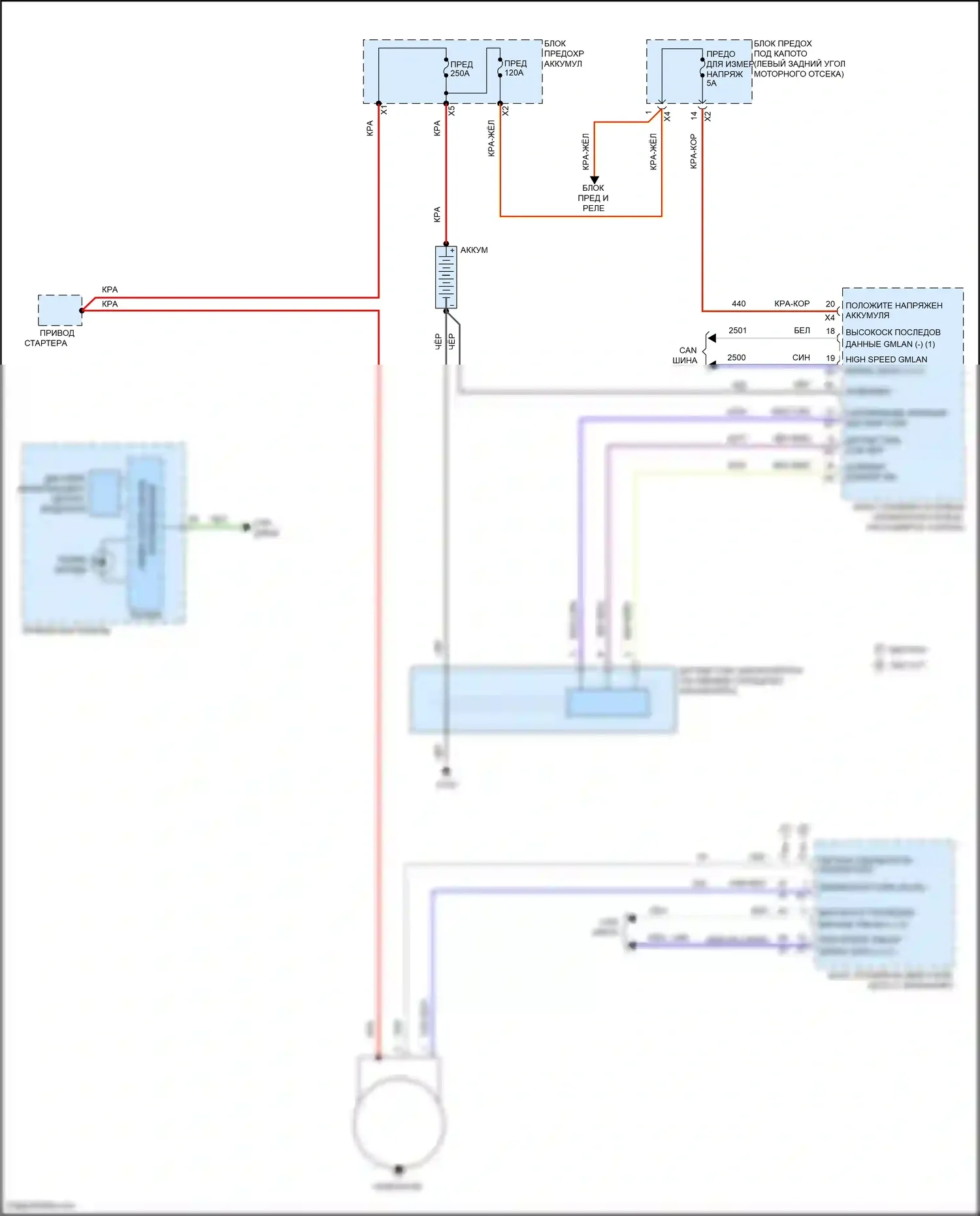 Spark Chevrolet M300 рестайлинг (2016-2024): Электросхема генератора 