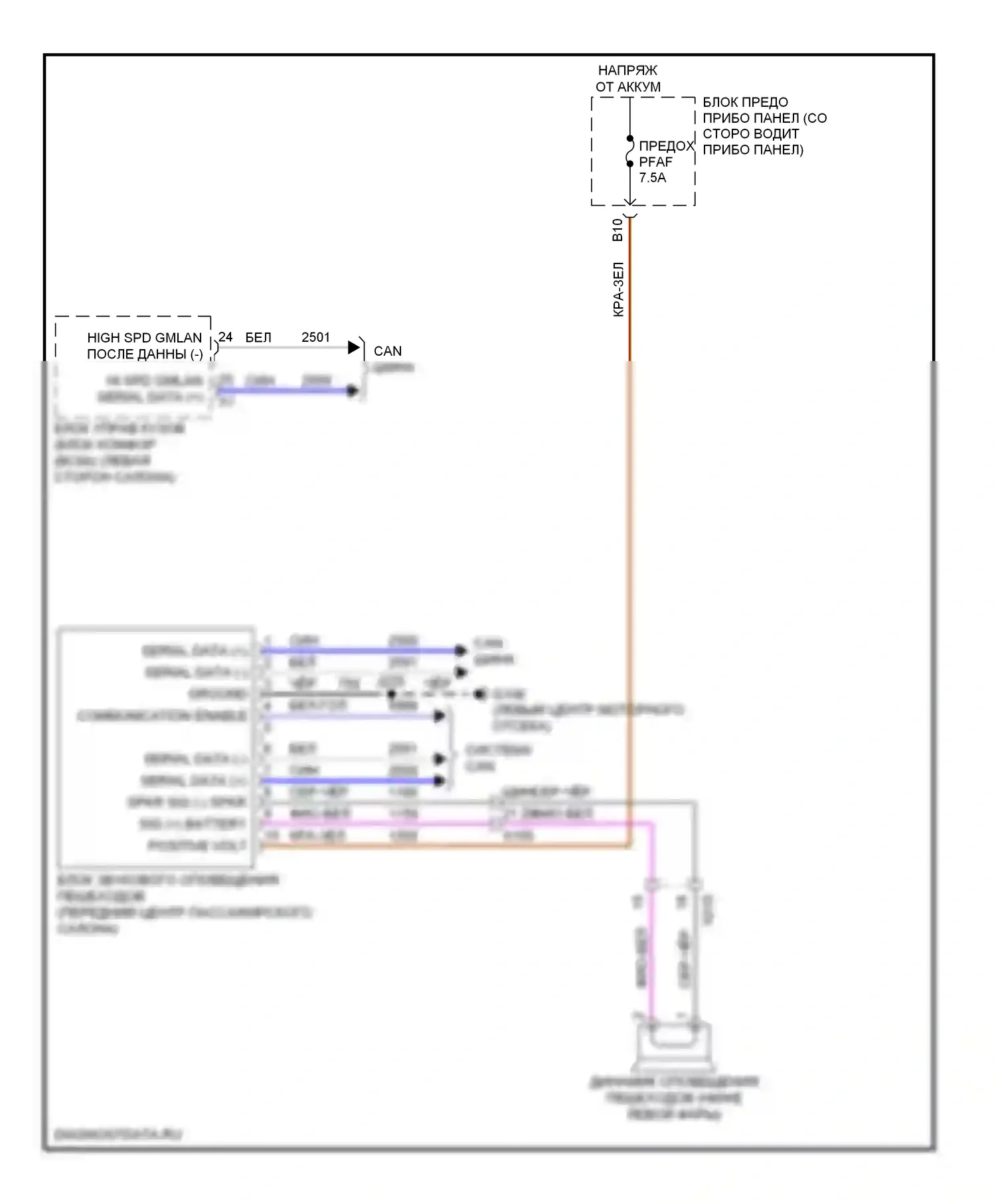 Spark Chevrolet M300 (2009-2016): Электросхема активных управление кузовом и подвеской 
