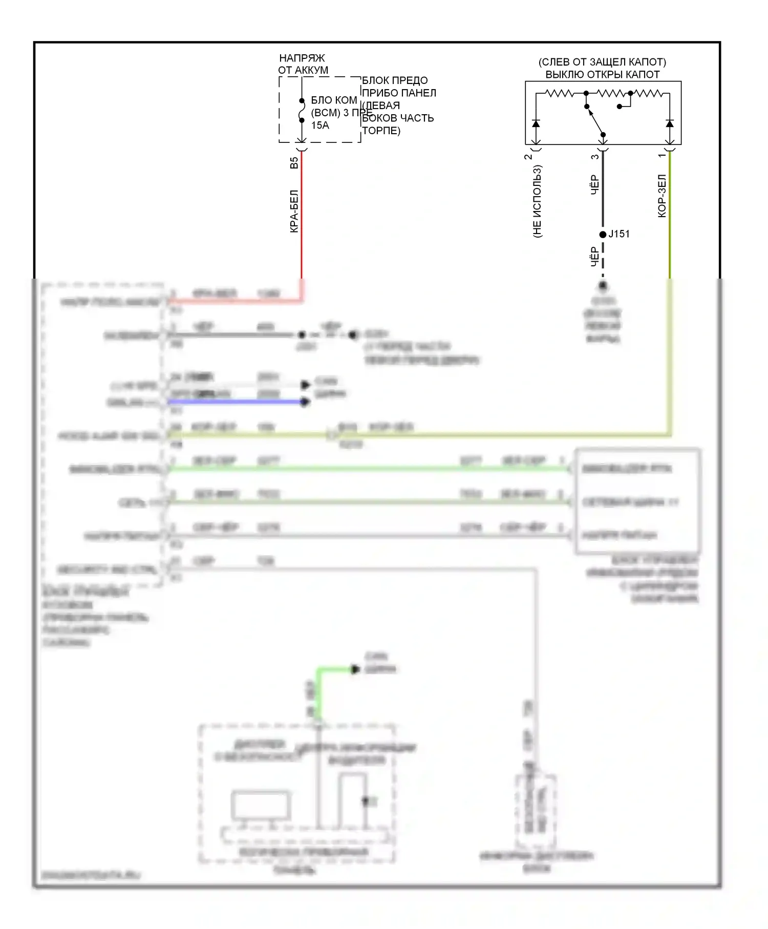Spark Chevrolet M300 (2009-2016): Электросхема пассажирского ключа 