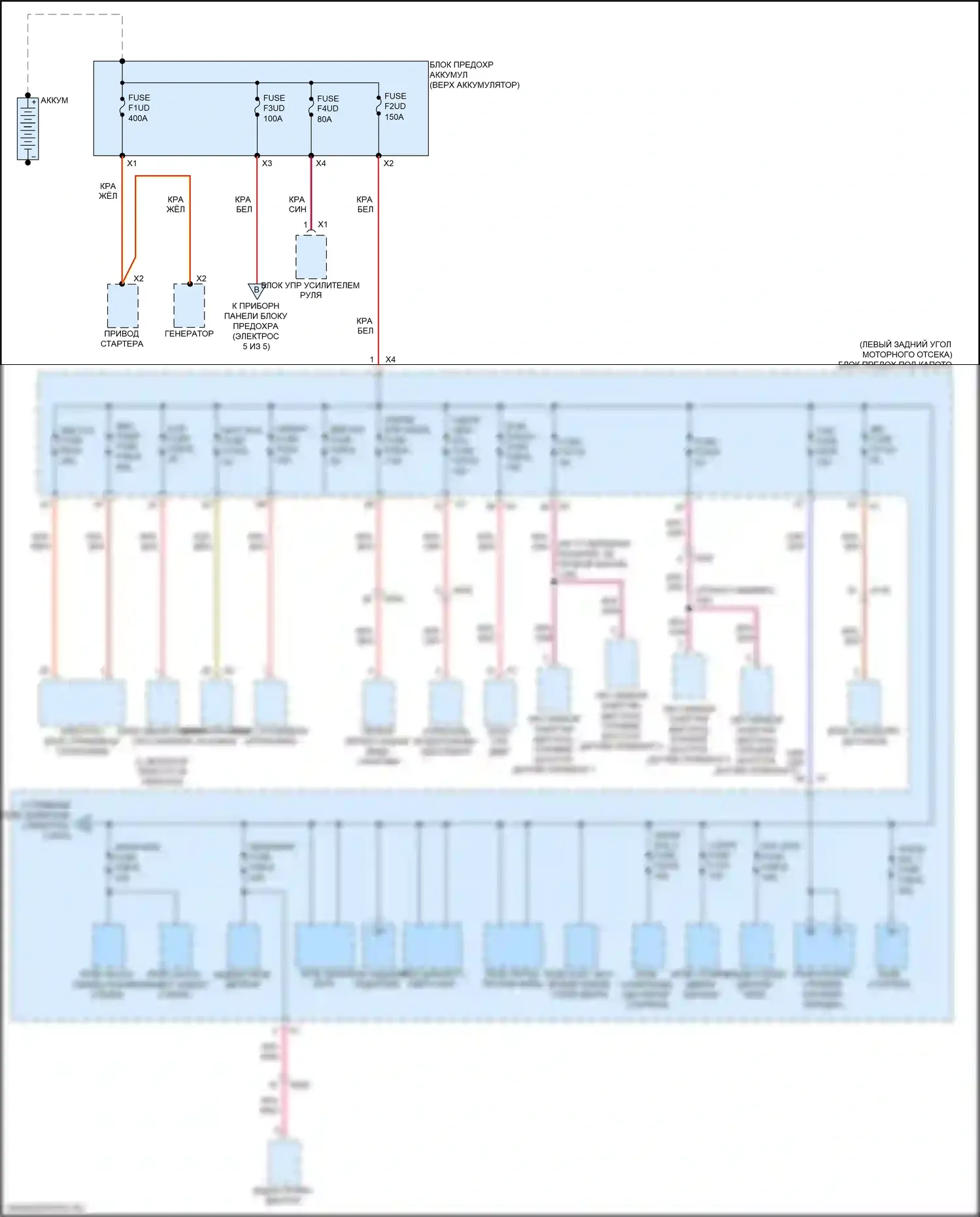 Spark Chevrolet M400 (2015-2024): Электросхема блока предохранителей реле (1 из 5) 