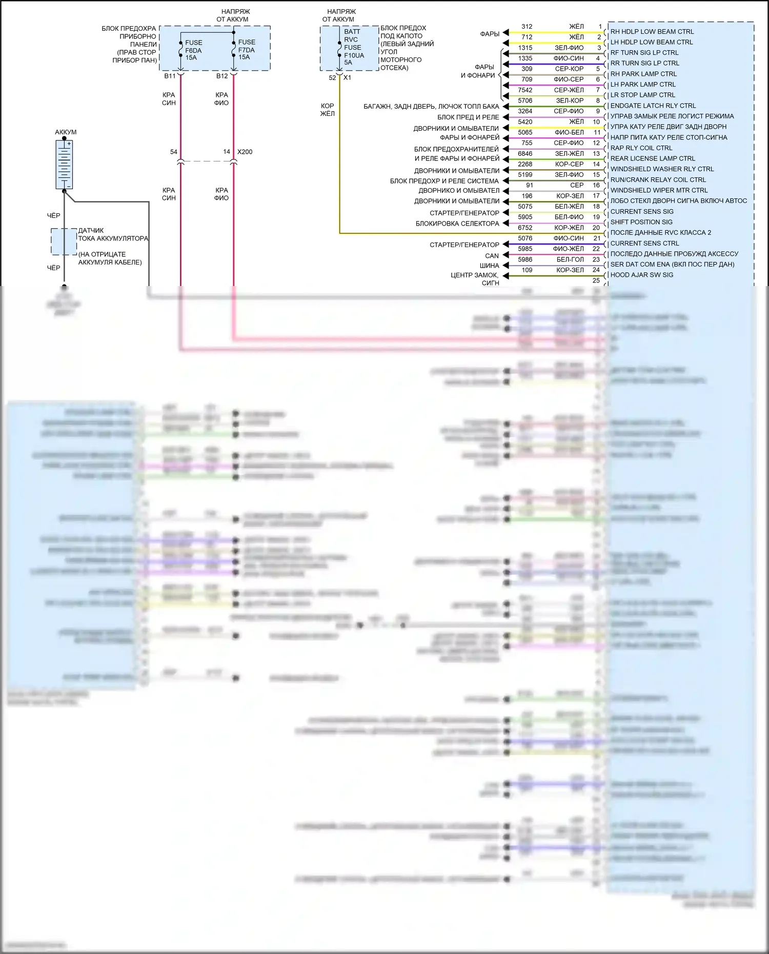 Spark Chevrolet M400 (2015-2024): Электросхема блоков управления кузовом (2 из 2) 