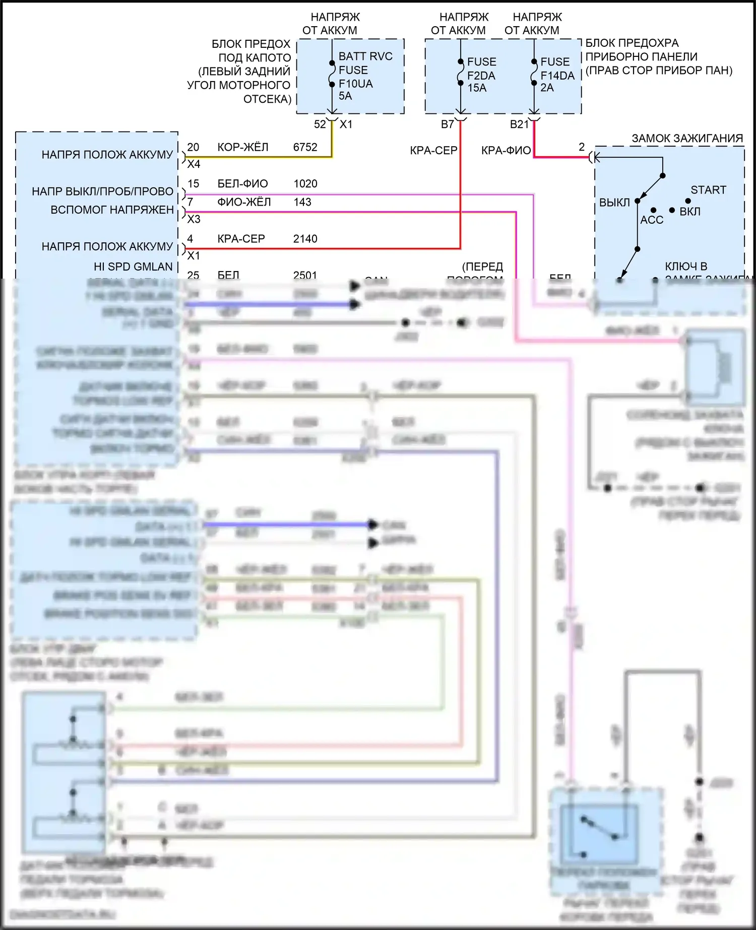 Spark Chevrolet M400 (2015-2024): Электросхема электромагнита замка зажигания 