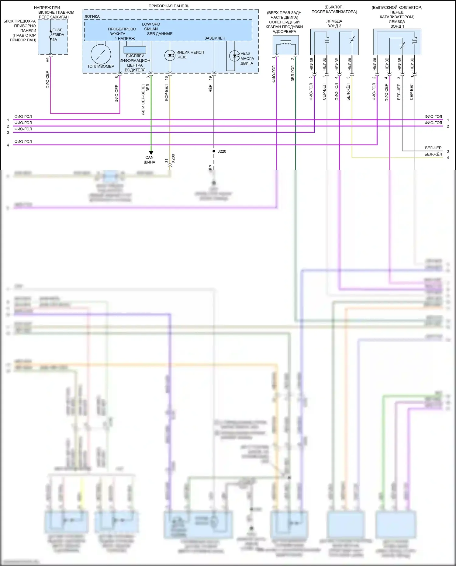 Spark Chevrolet M400 (2015-2024): Электросхема двигателя 1.4l vin a (3 из 5) 