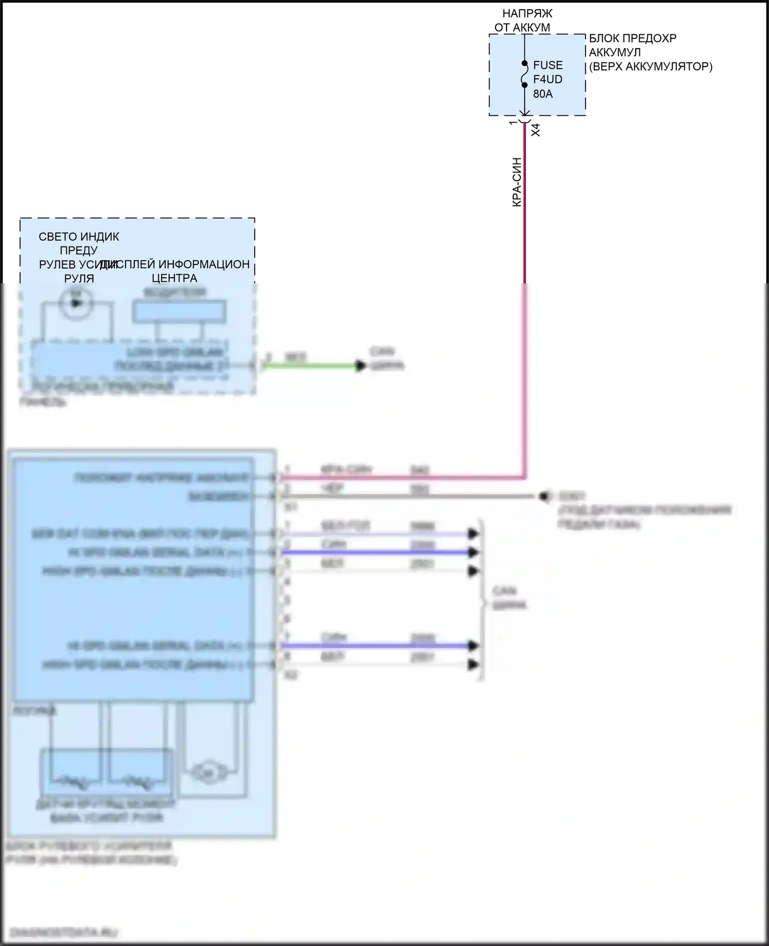 Spark Chevrolet M400 (2015-2024): Электросхема электроусилителя руля 