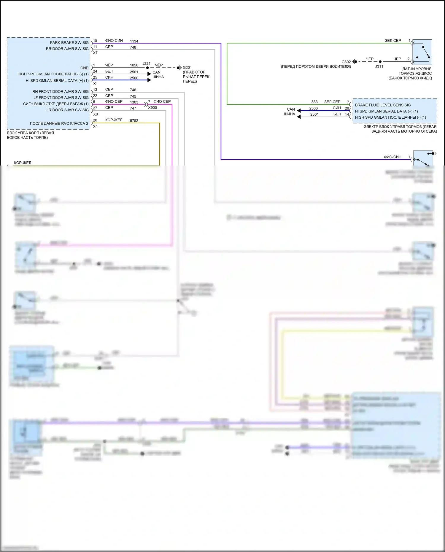 Spark Chevrolet M400 (2015-2024): Электросхема приборной панели (2 из 2) 