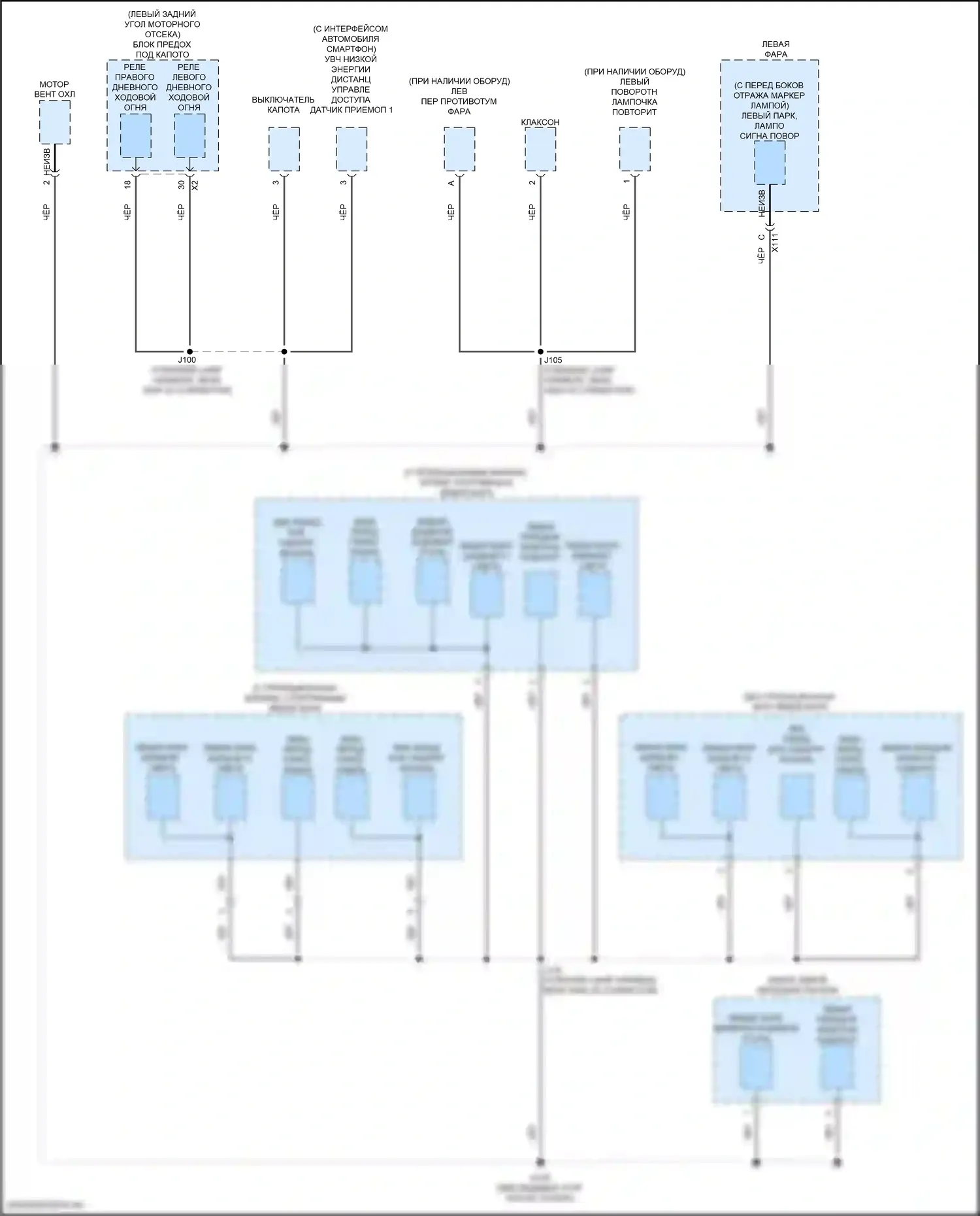Spark Chevrolet M400 (2015-2024): Электросхема точек подключения масс (5 из 5) 