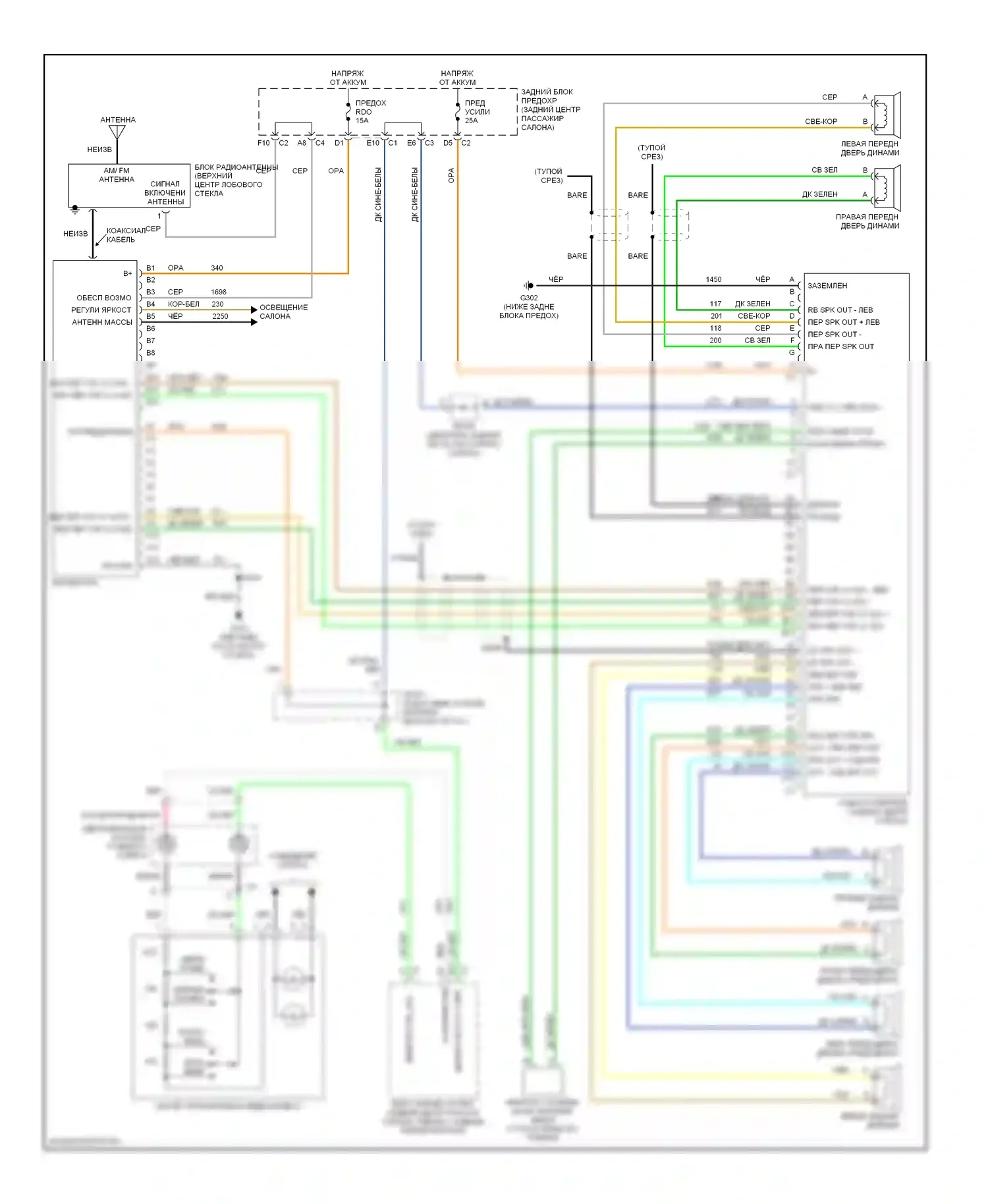 SSR Chevrolet I (2003-2006): Электросхема высококачественной звуковой магнитолы 