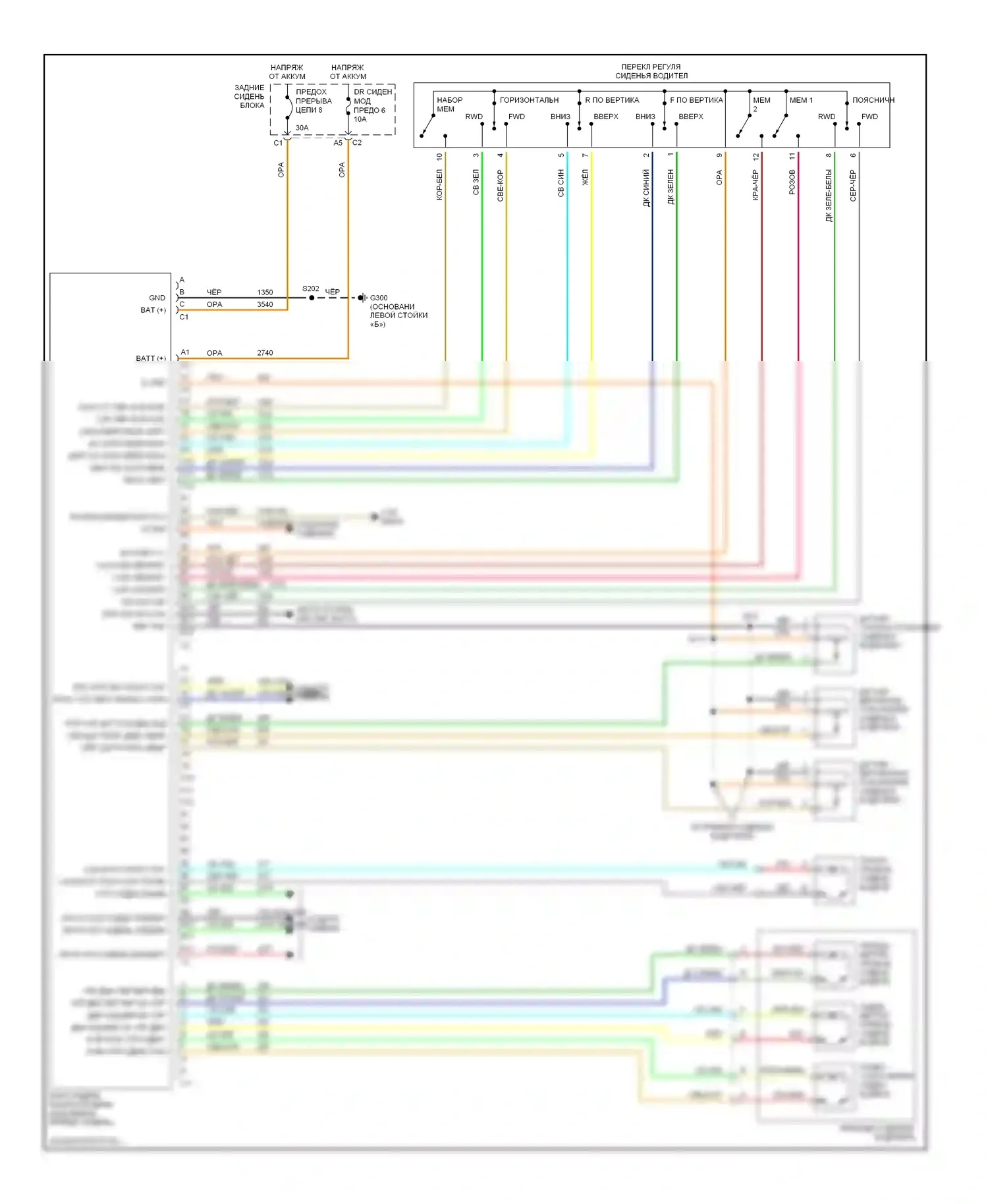 SSR Chevrolet I (2003-2006): Электросхема сиденья памяти водителя 