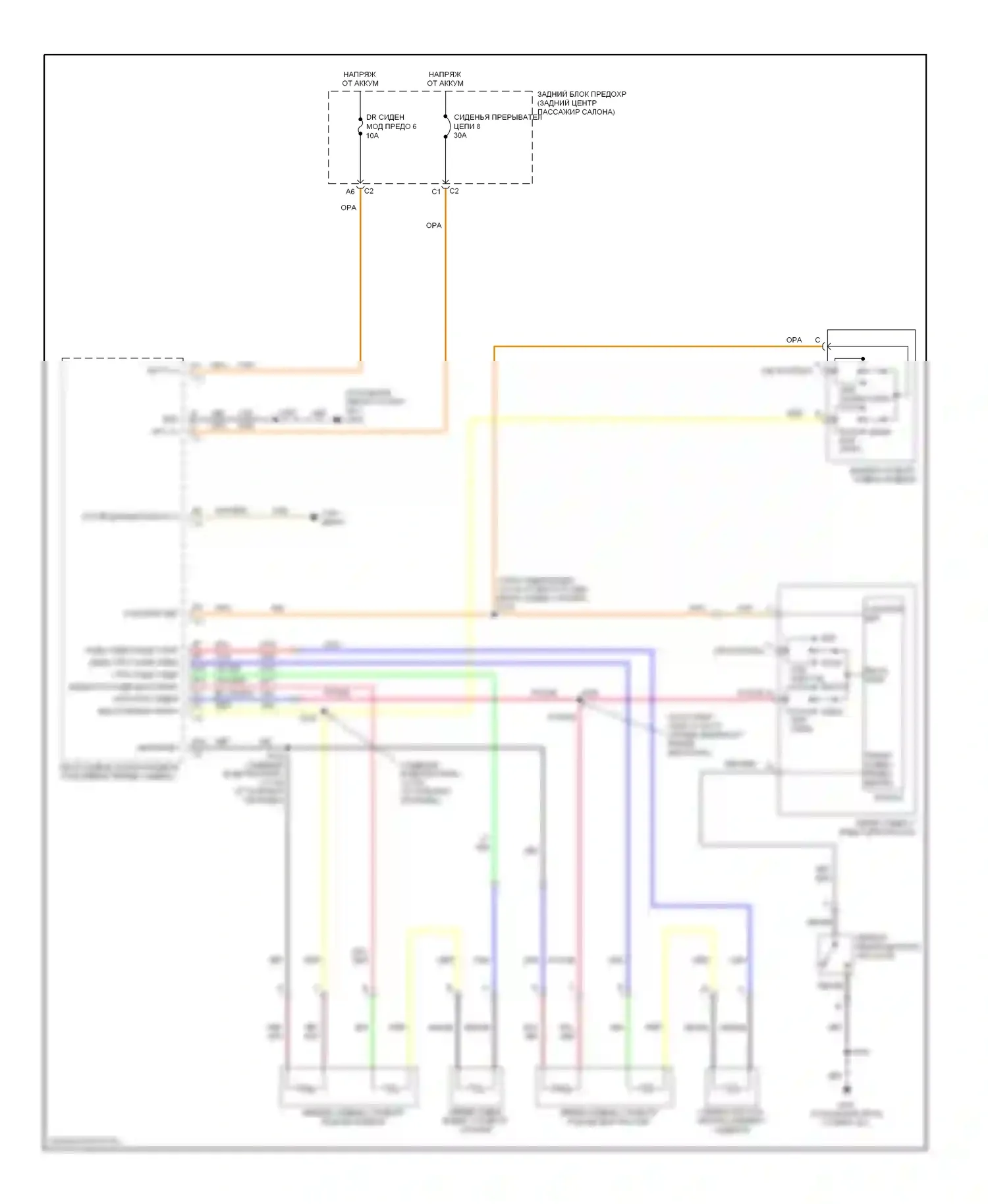 SSR Chevrolet I (2003-2006): Электросхема обогреваемых сидений 