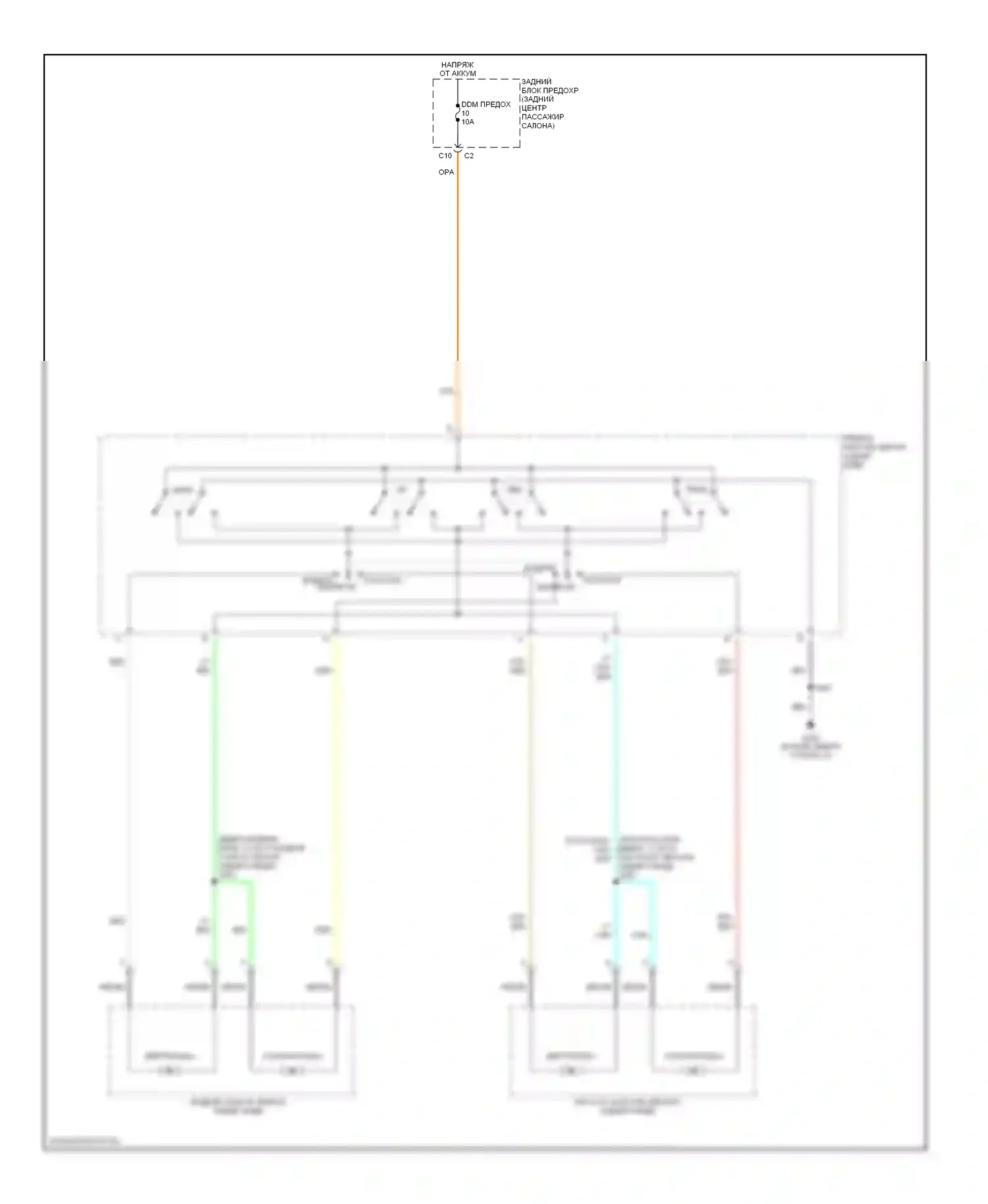 SSR Chevrolet I (2003-2006): Электросхема управления зеркалами заднего вида 