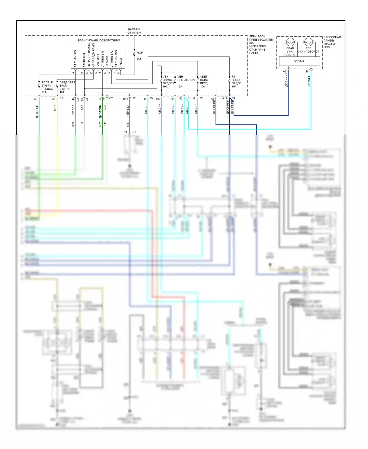 Suburban Chevrolet X (2000-2006): Электросхема фар и фонарей (3 из 3) 